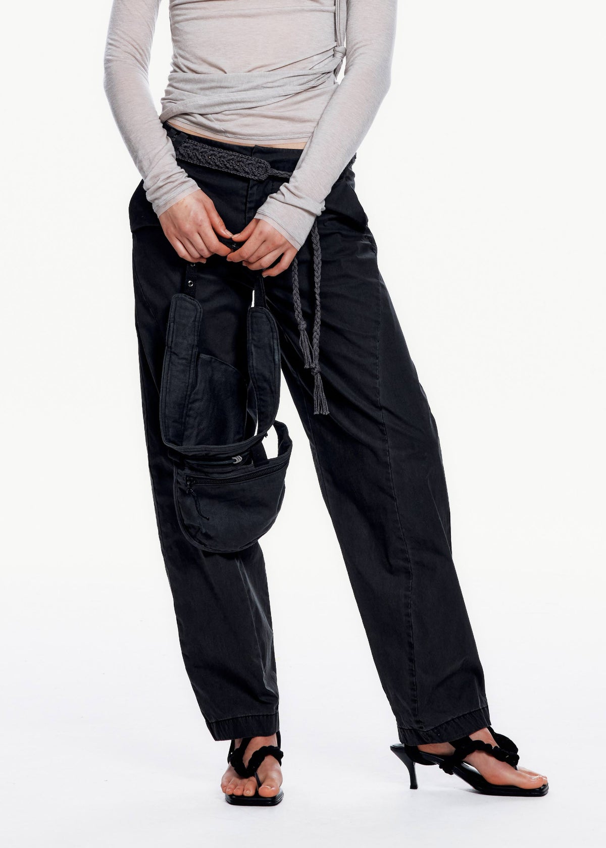 Bent Trouser w/ Knitted Belt