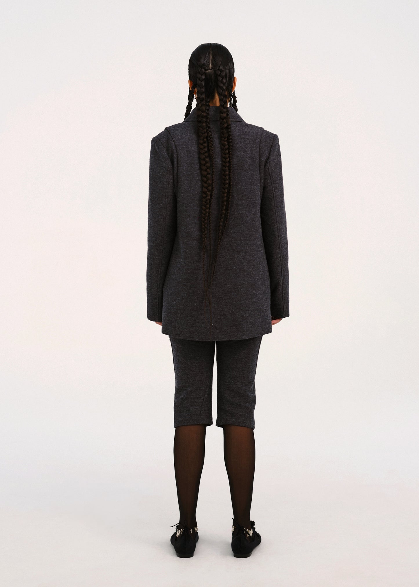 Silver Button Jacket w/ Hood Muffler