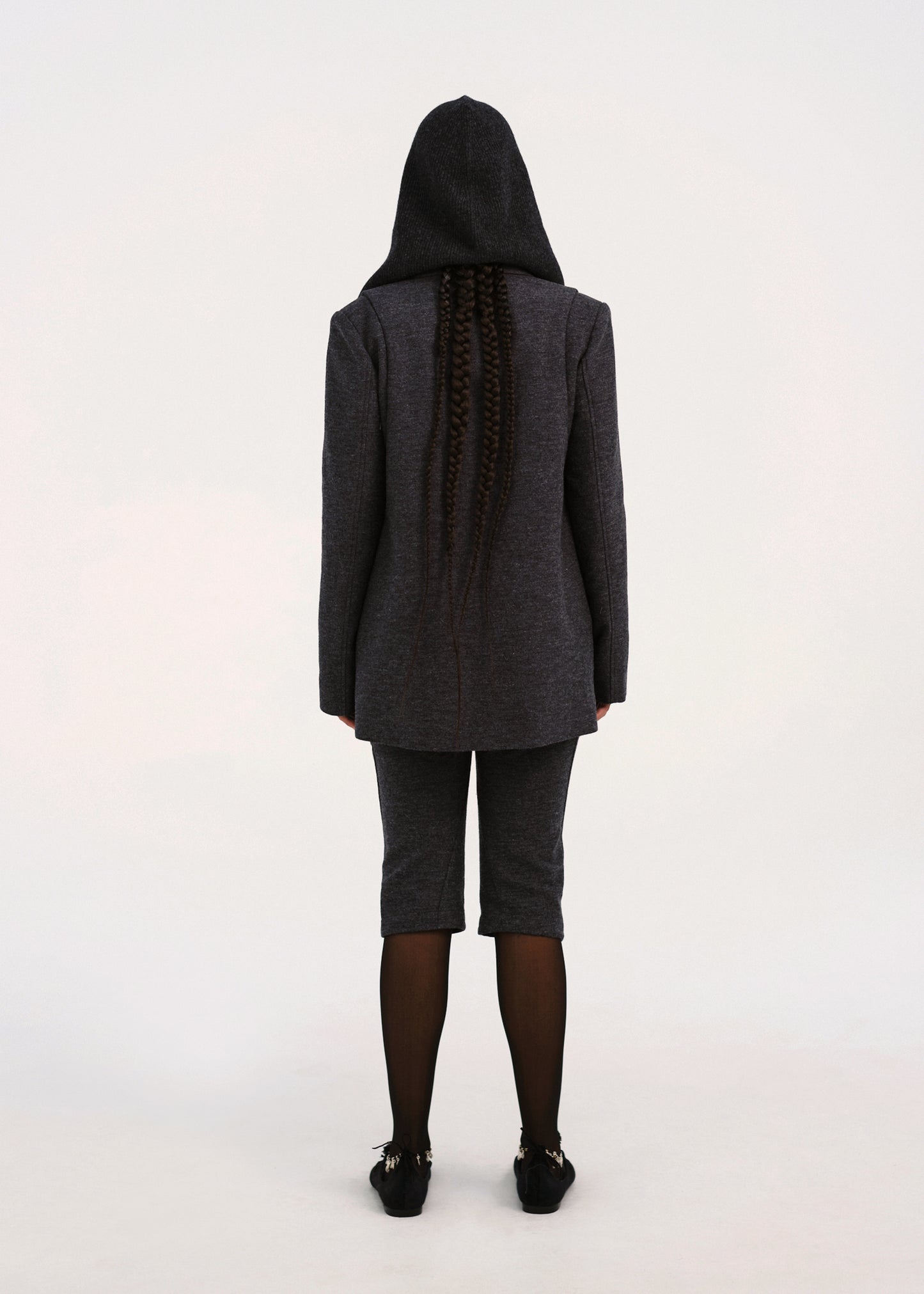Silver Button Jacket w/ Hood Muffler