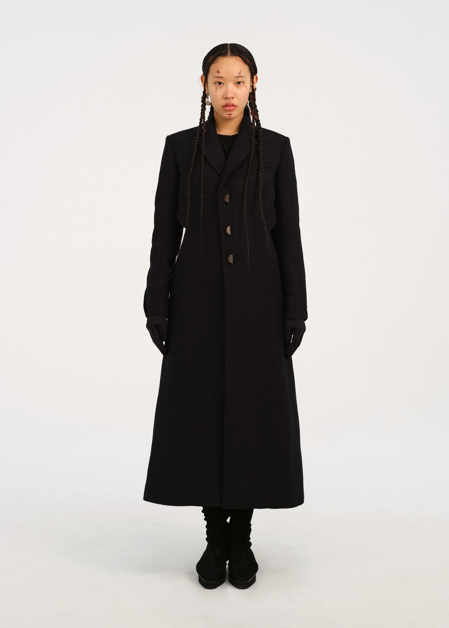 Ceramic Button Long Coat