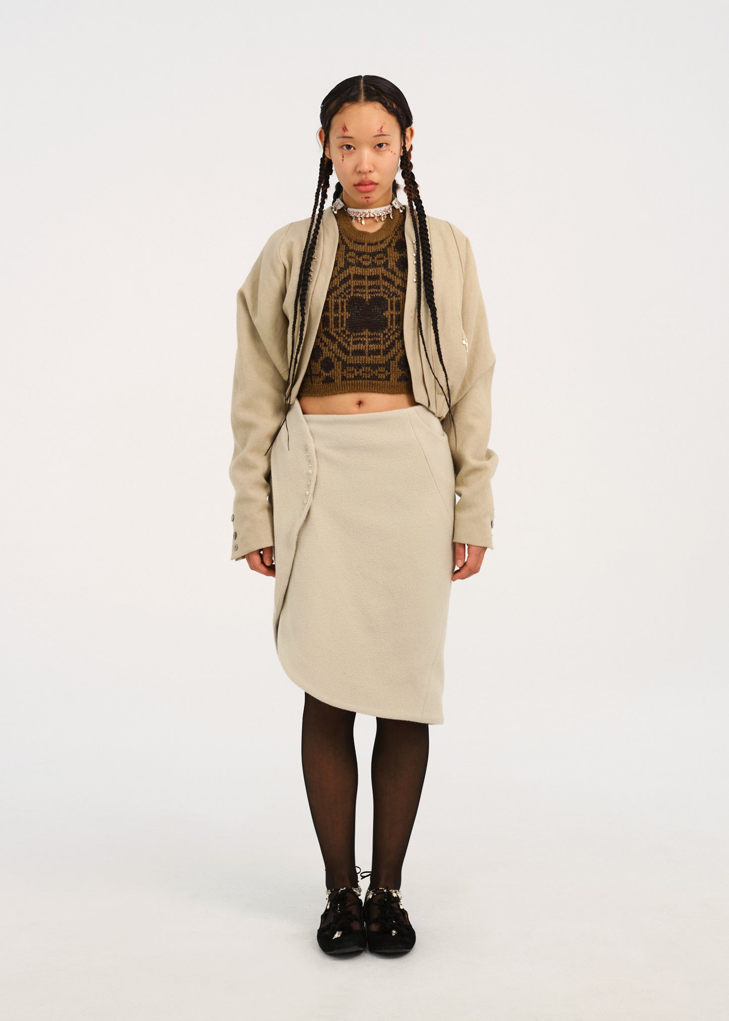 Beaded Silver Charm Skirt