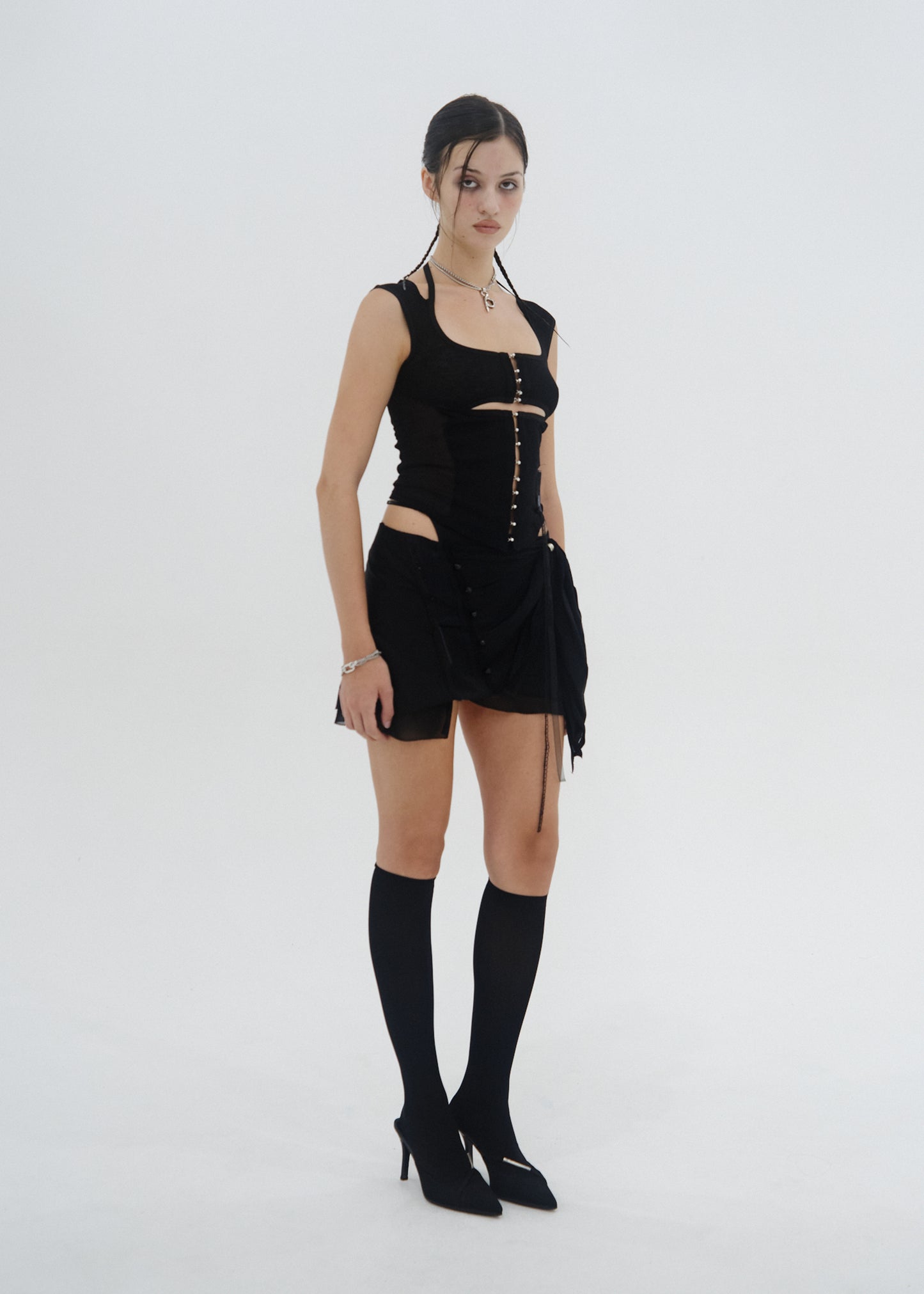 Tied Mini Skirt
