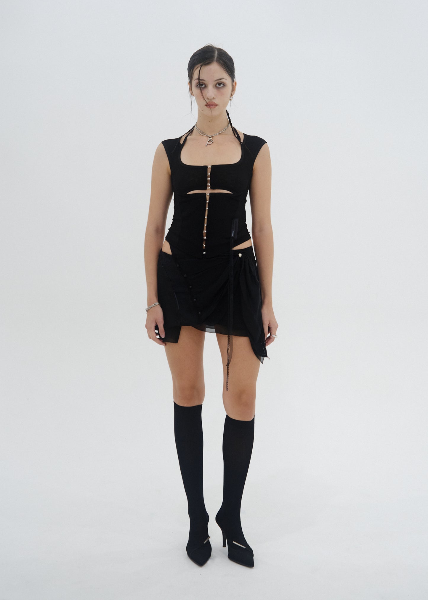 Tied Mini Skirt