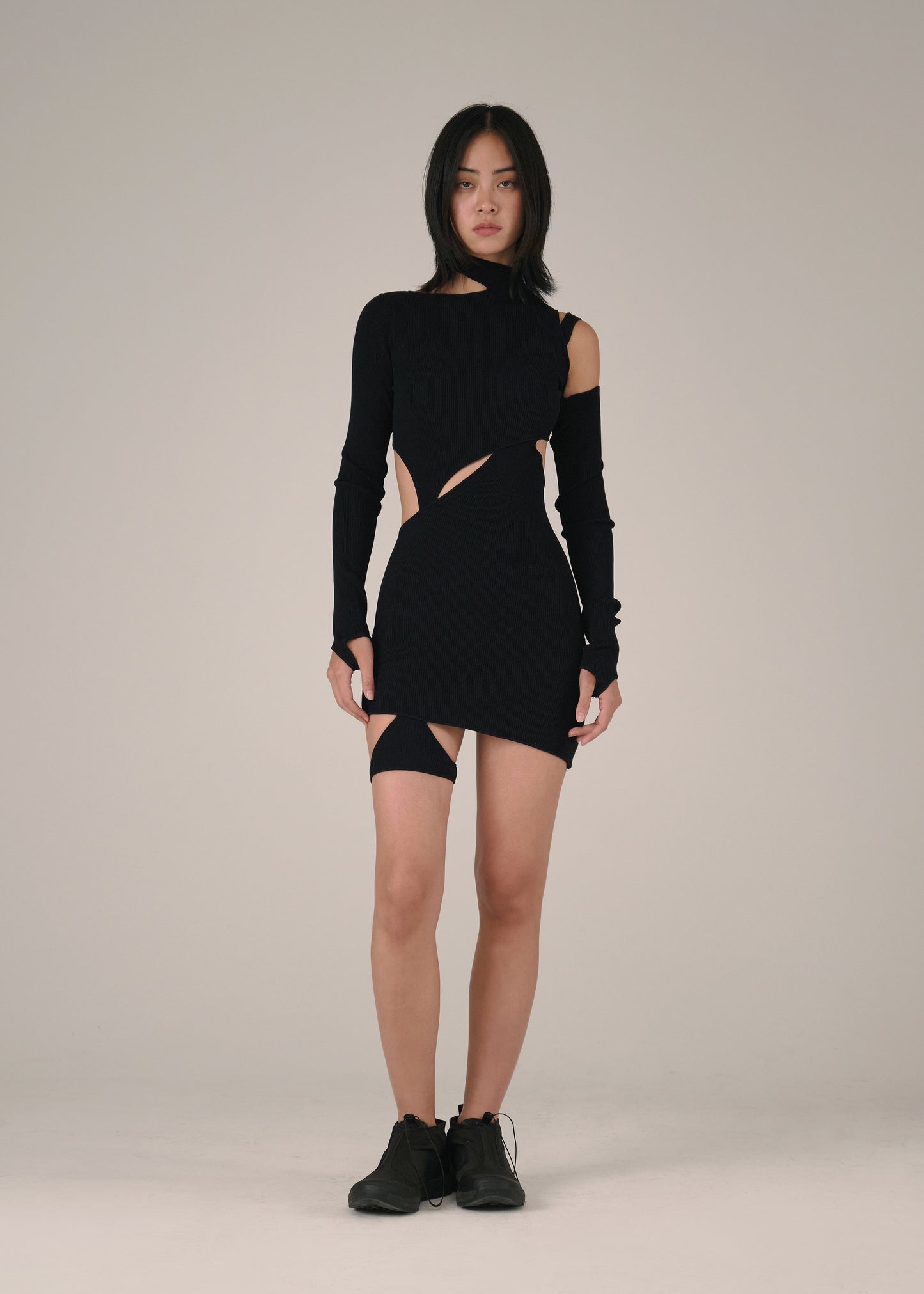 Knit Double Layer Mini Dress