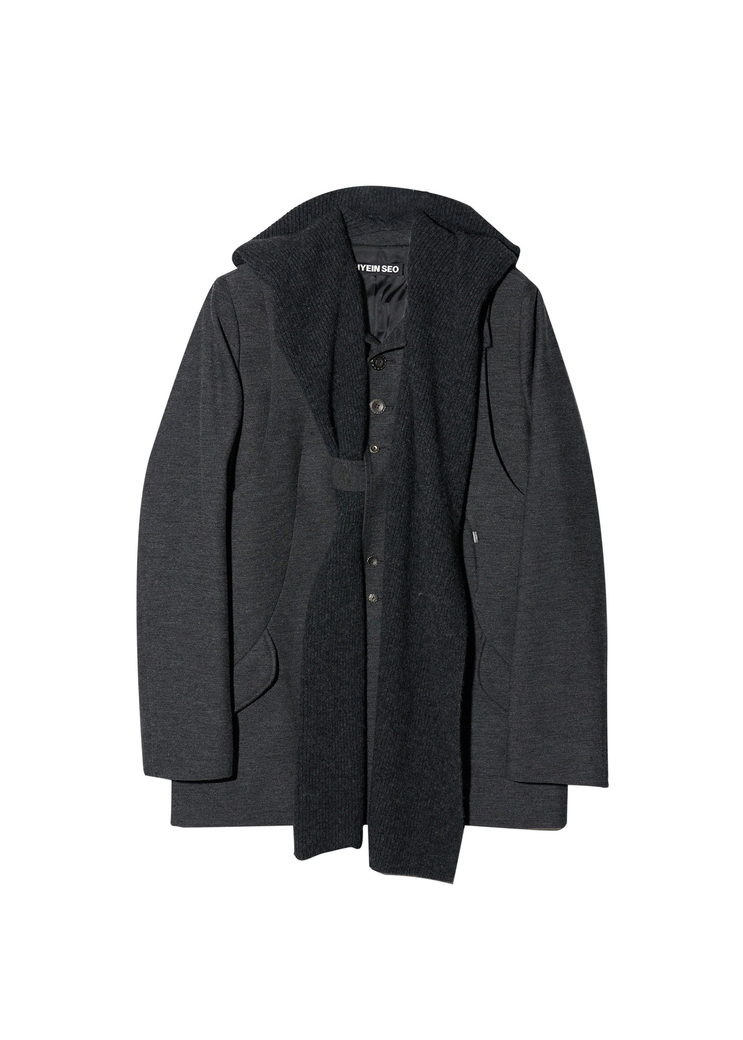 Silver Button Jacket w/ Hood Muffler