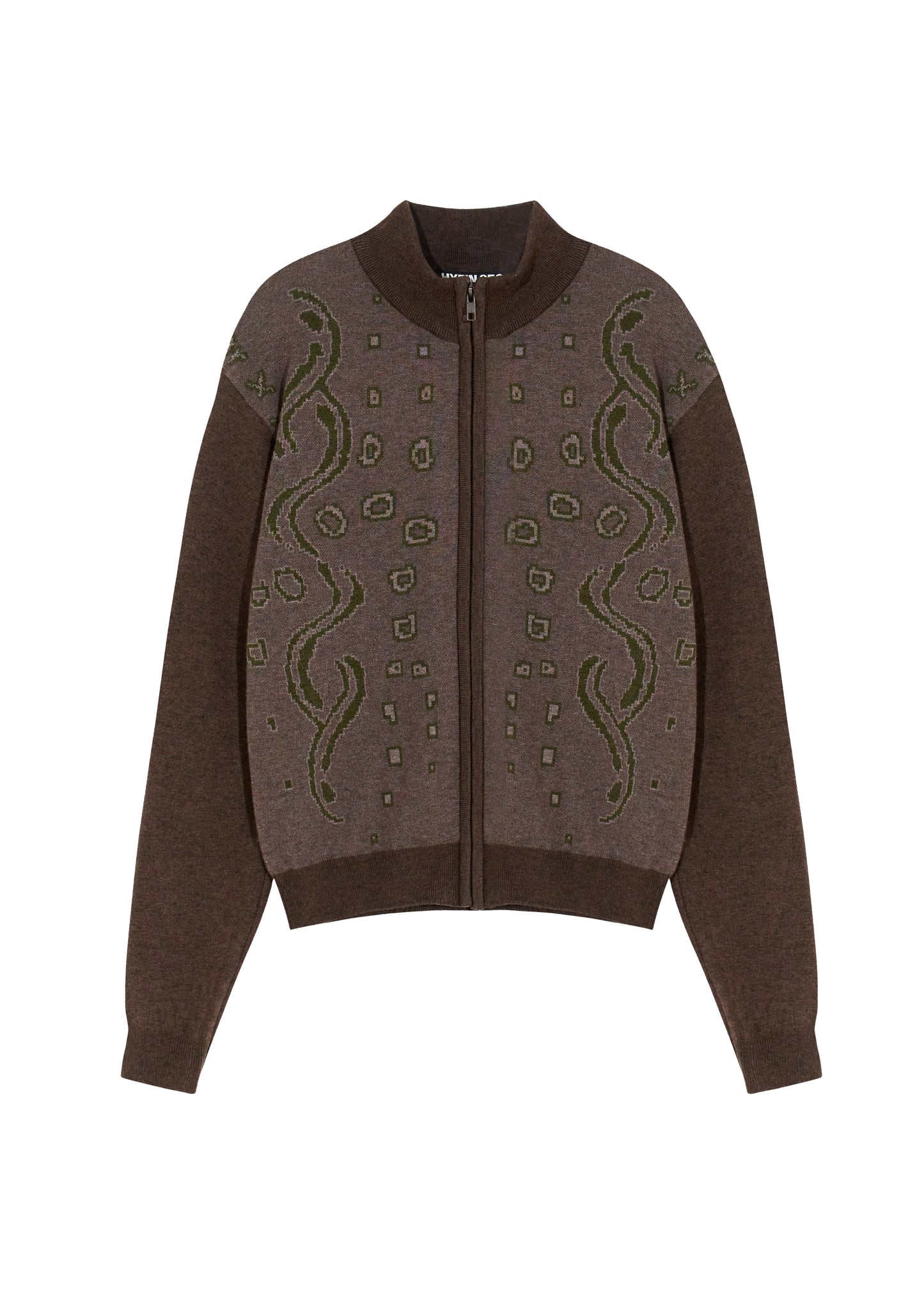Graphic Knit Zip-Up