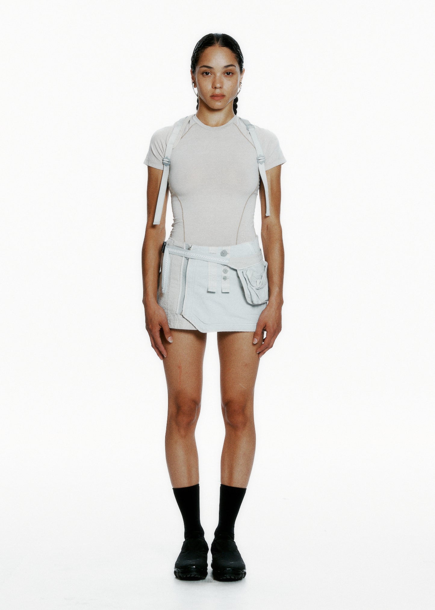 Dyed Mini Skirt w/ Waist Bag