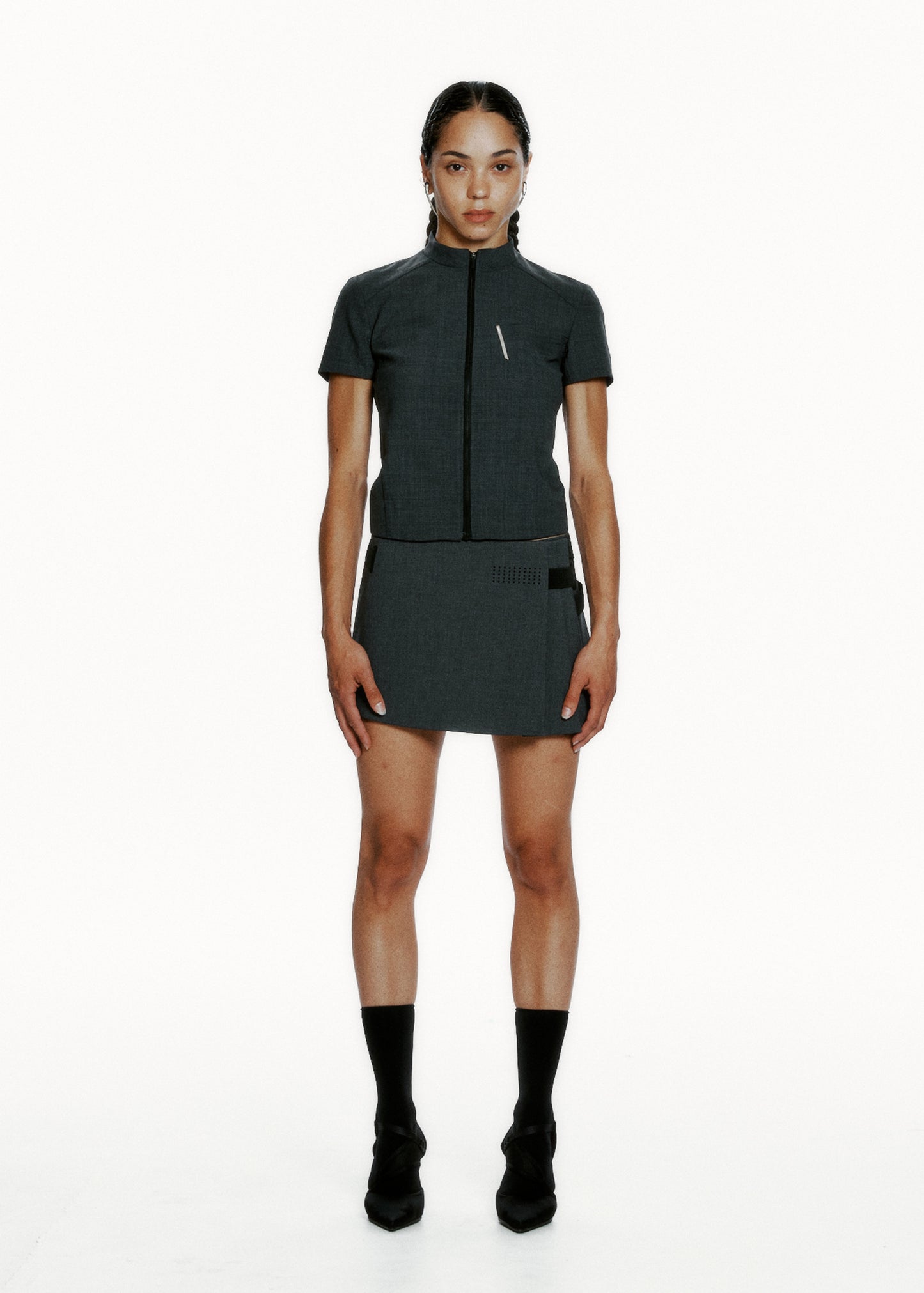 Pleated Wrap Skirt