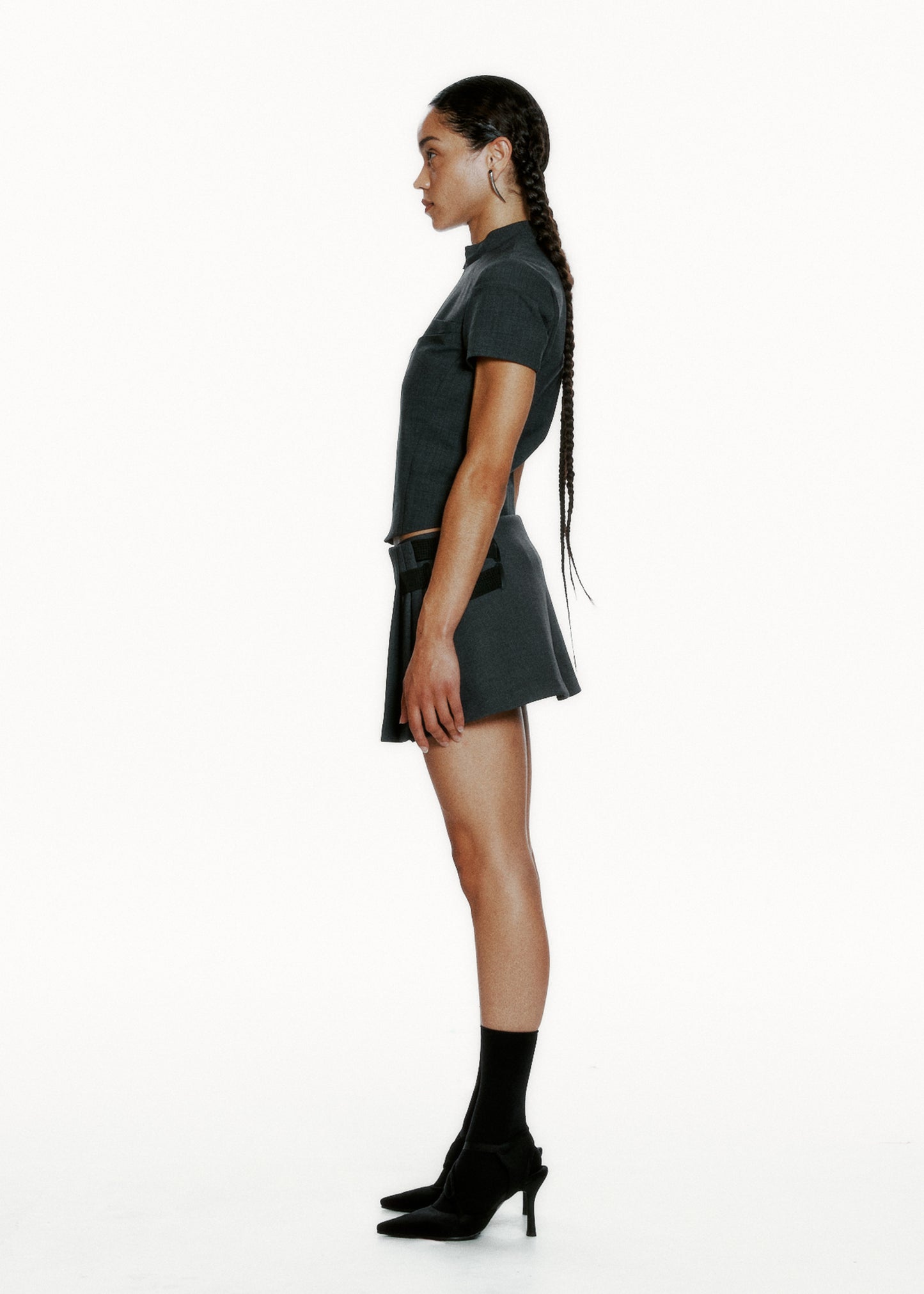 Pleated Wrap Skirt