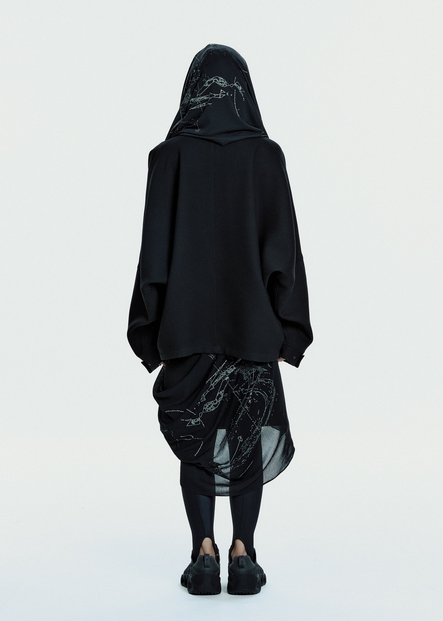 Hooded Jacket w/ Graphic Muffler