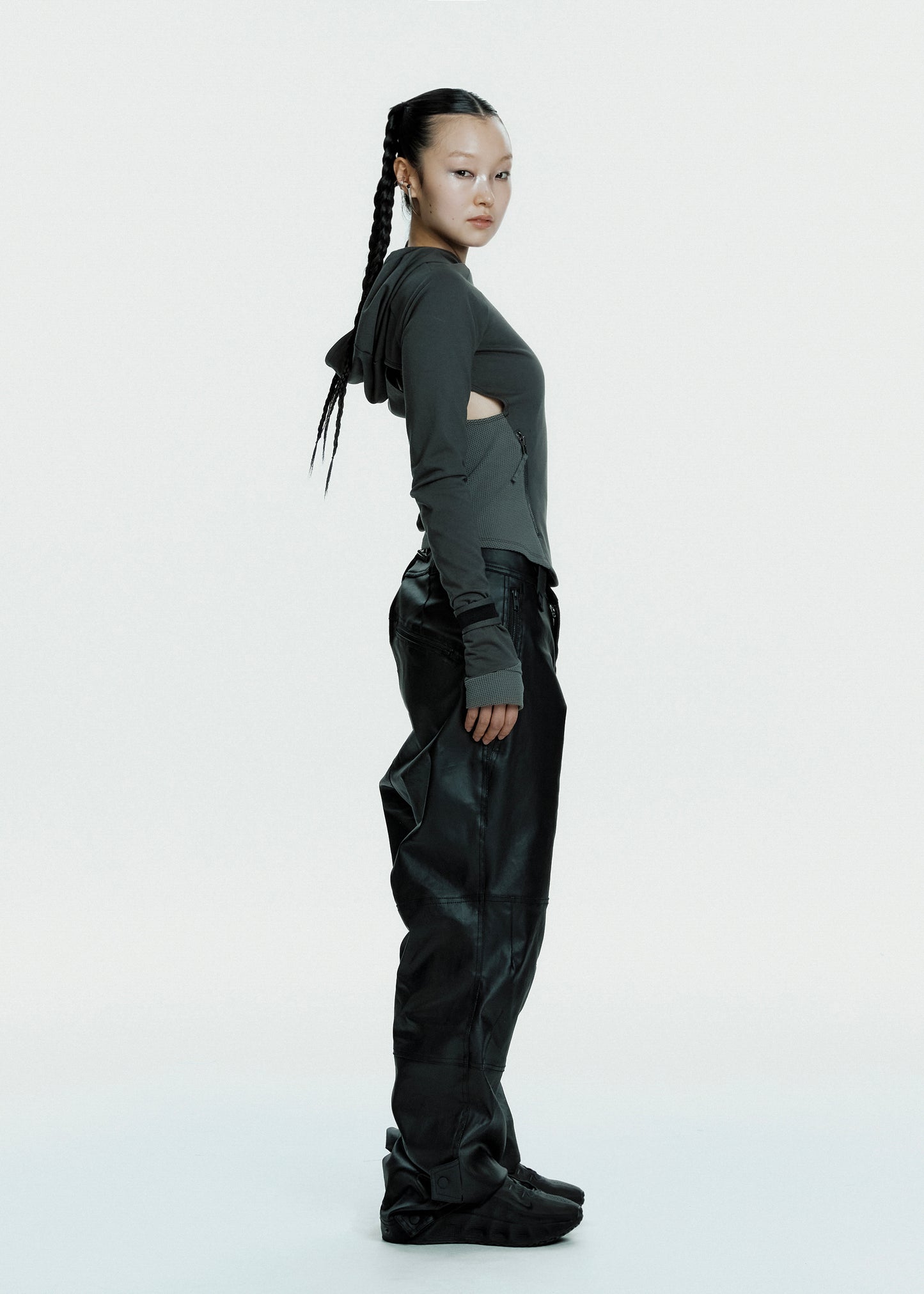 Hooded Asymmetric Zip Top