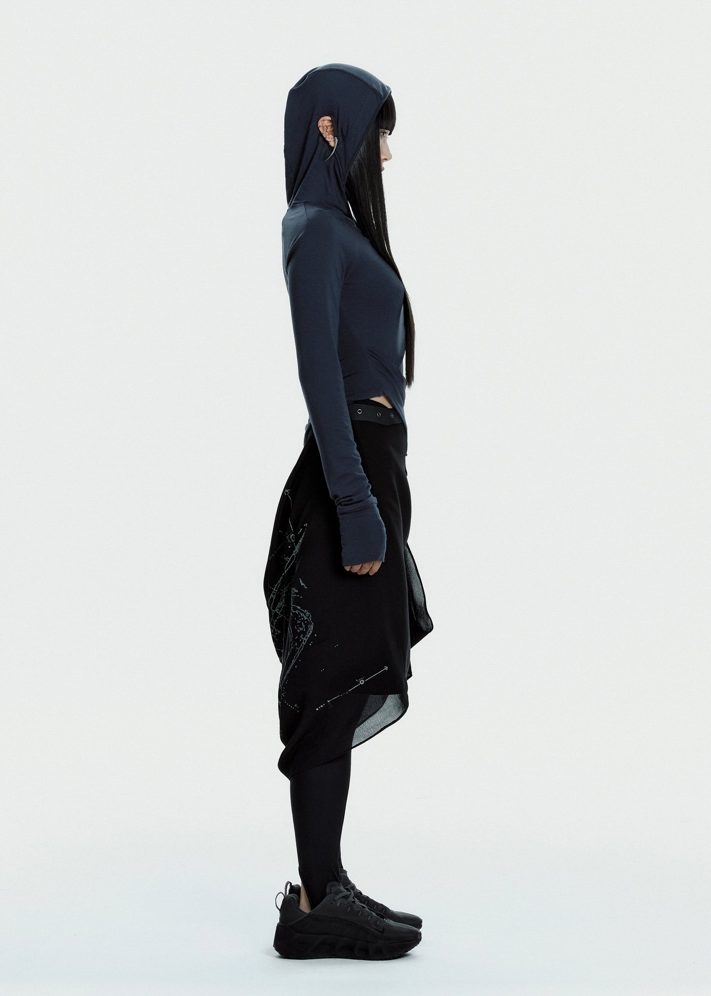 Hooded Shirring Top