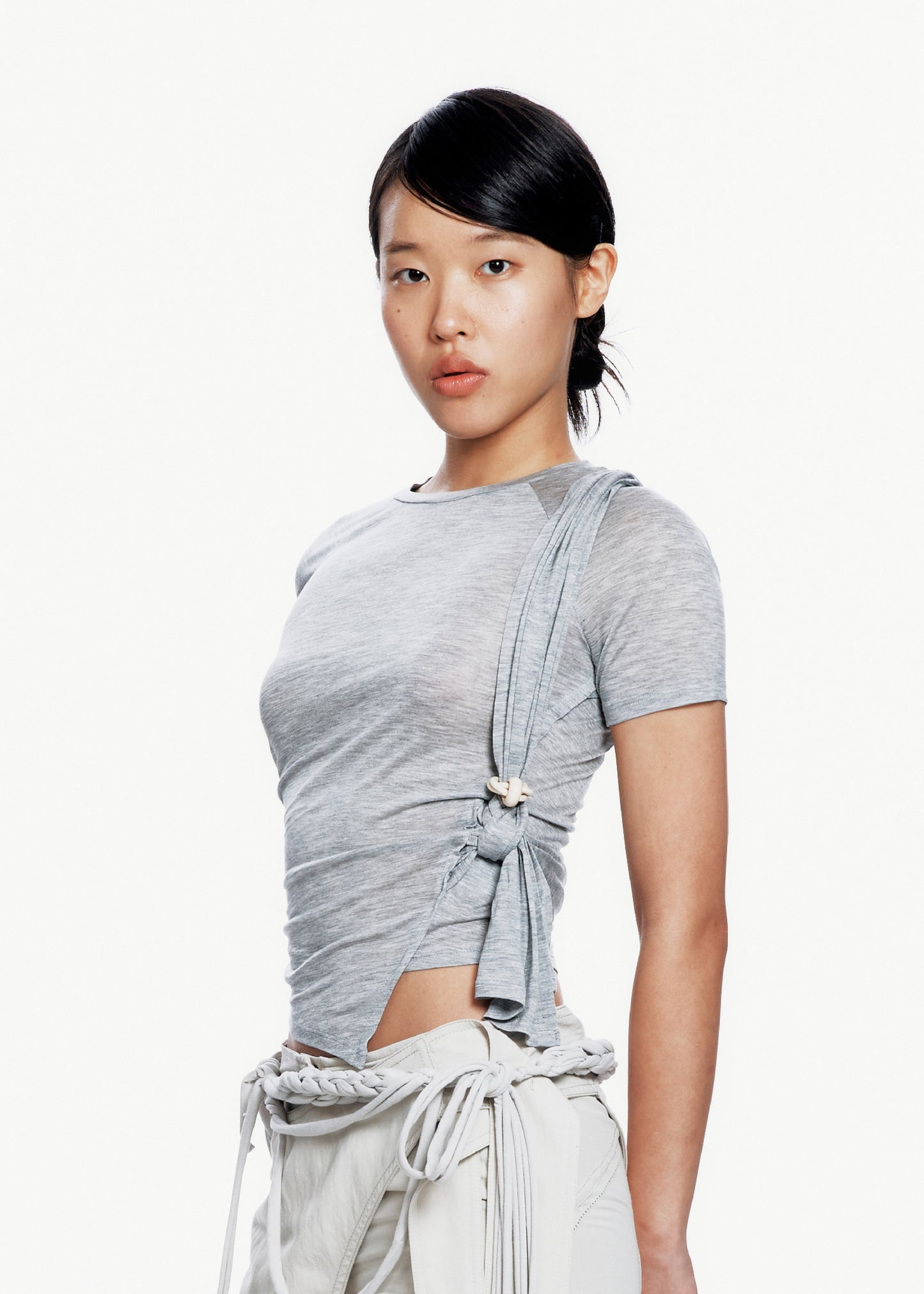 Tied Asymmetric T-shirt