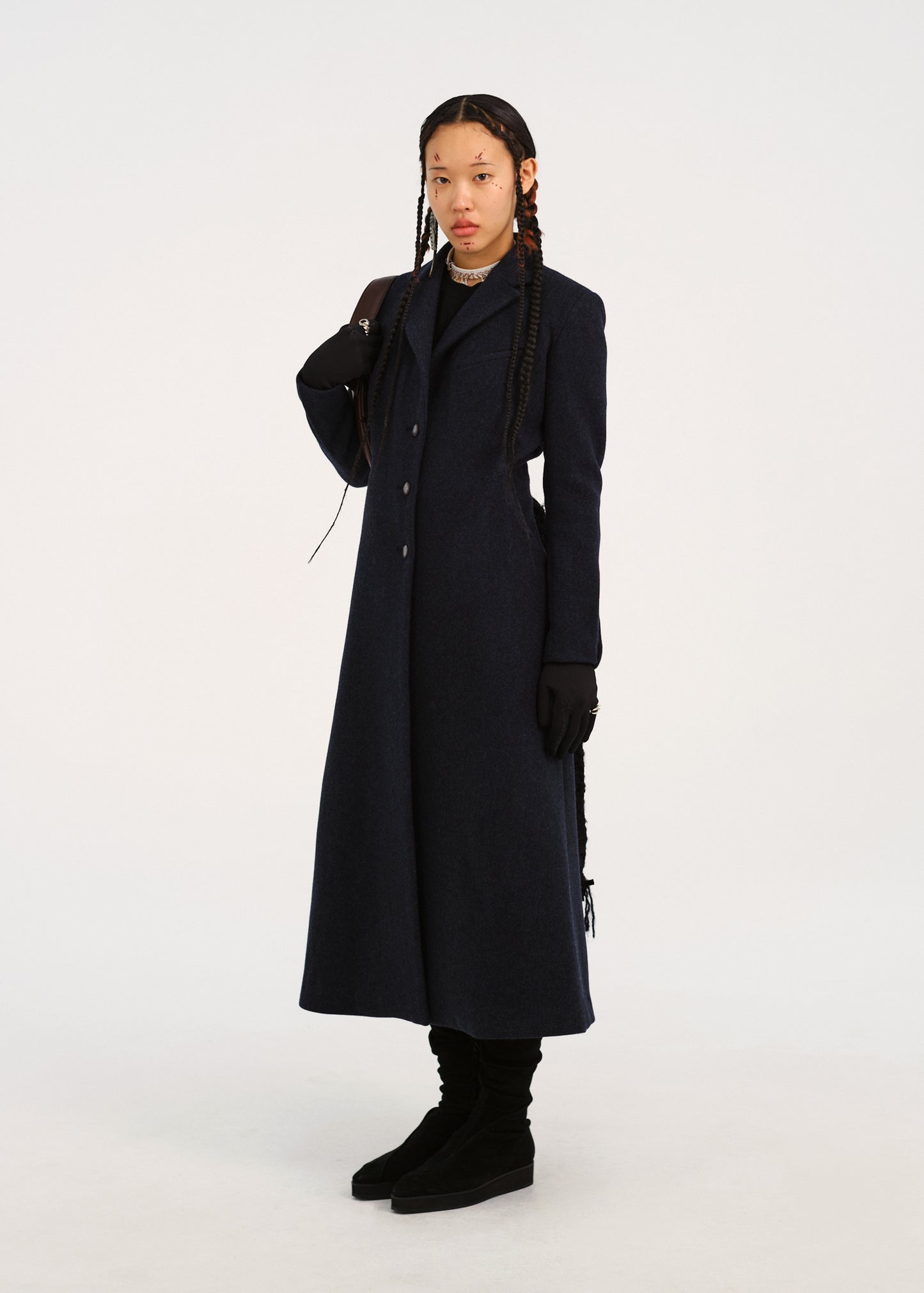 Ceramic Button Long Coat