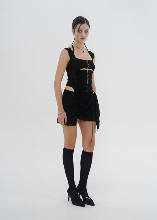 Tied Mini Skirt