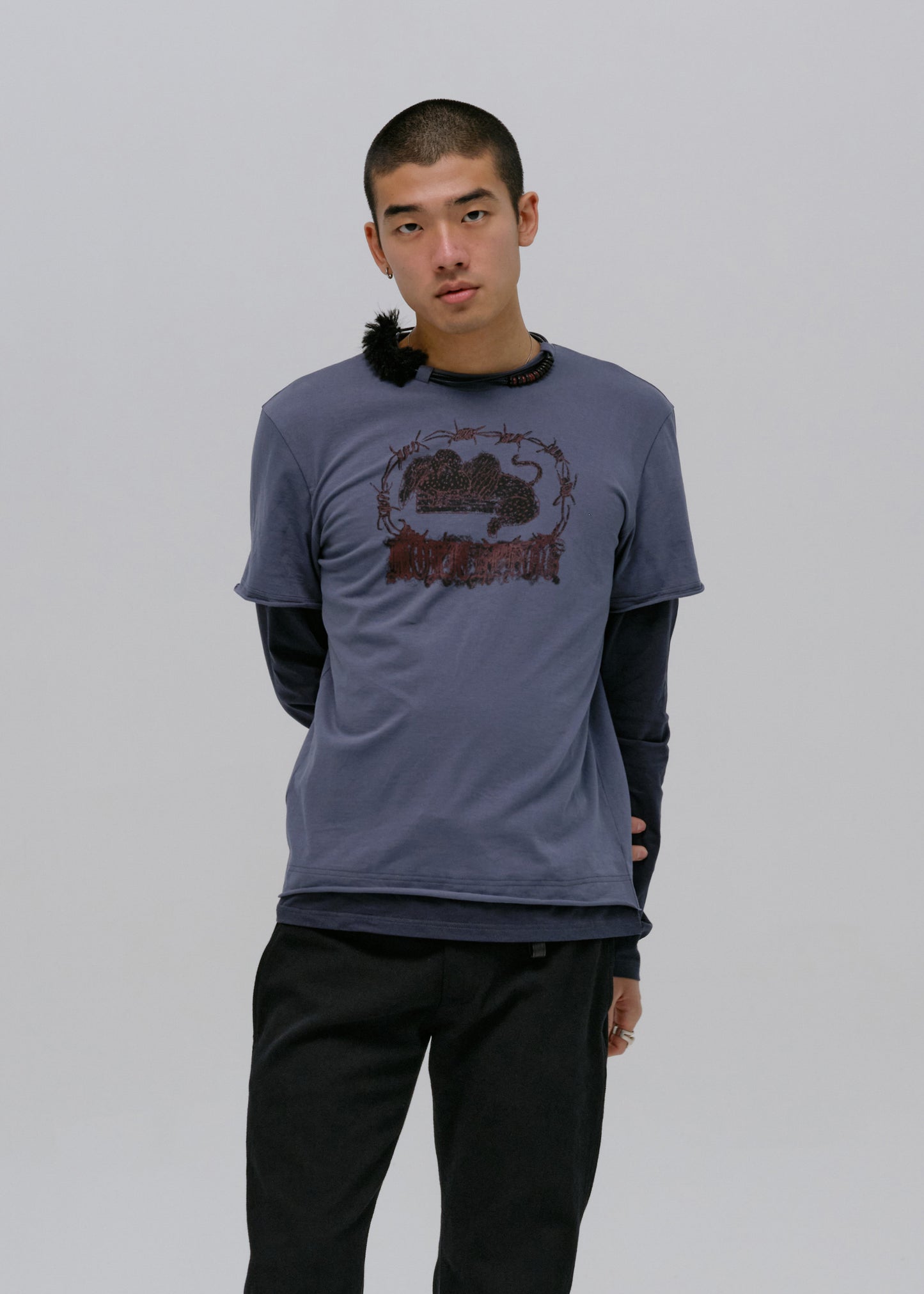 Graphic T-Shirt w/ Necklace