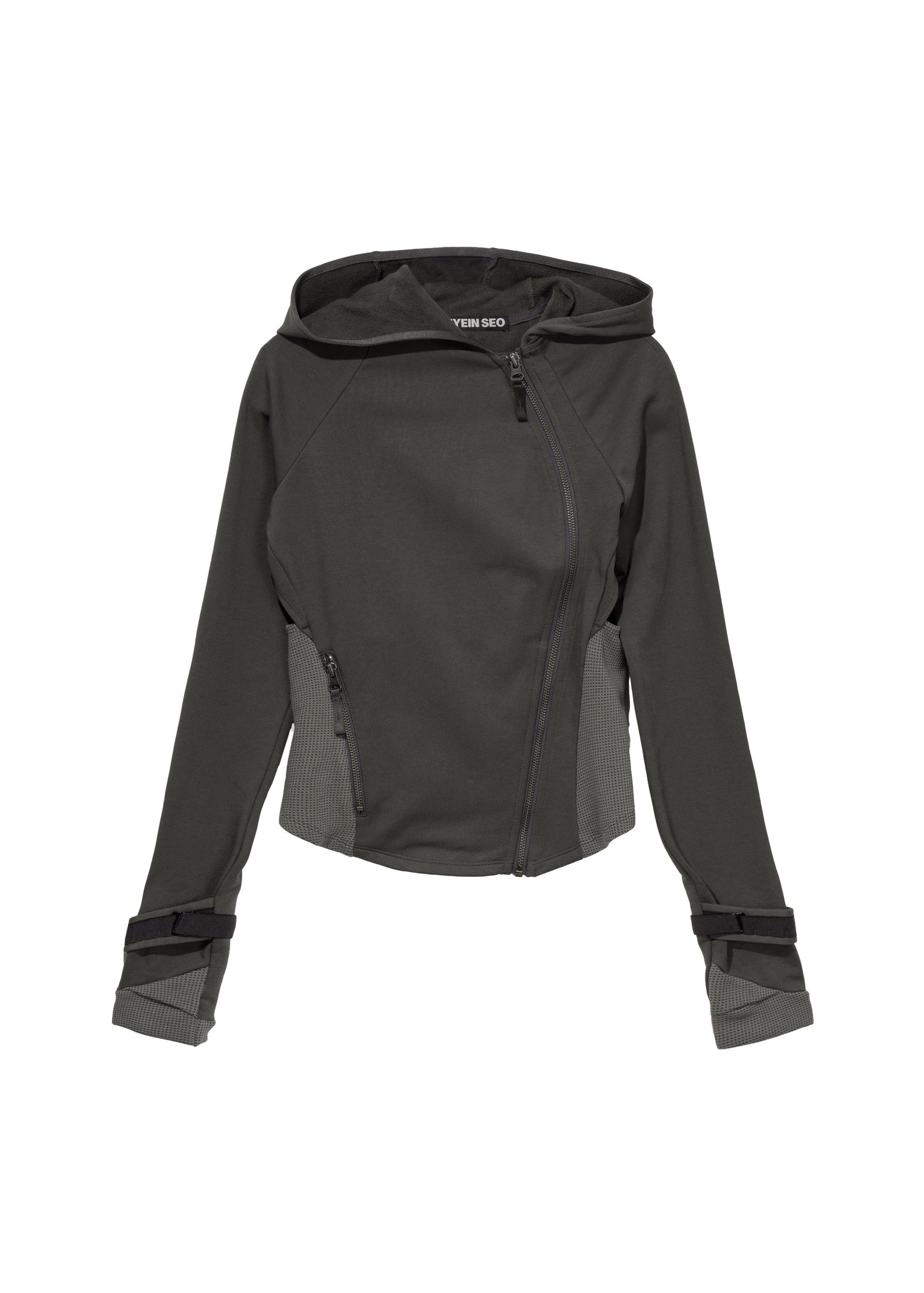 Hooded Asymmetric Zip Top
