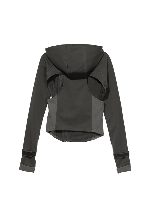 Hooded Asymmetric Zip Top