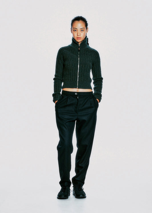 Cropped Knit Sweater w/ Gloves