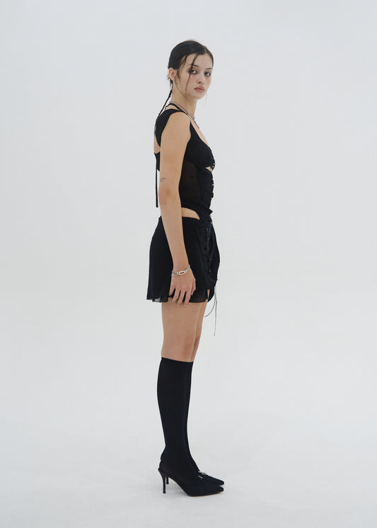 Tied Mini Skirt