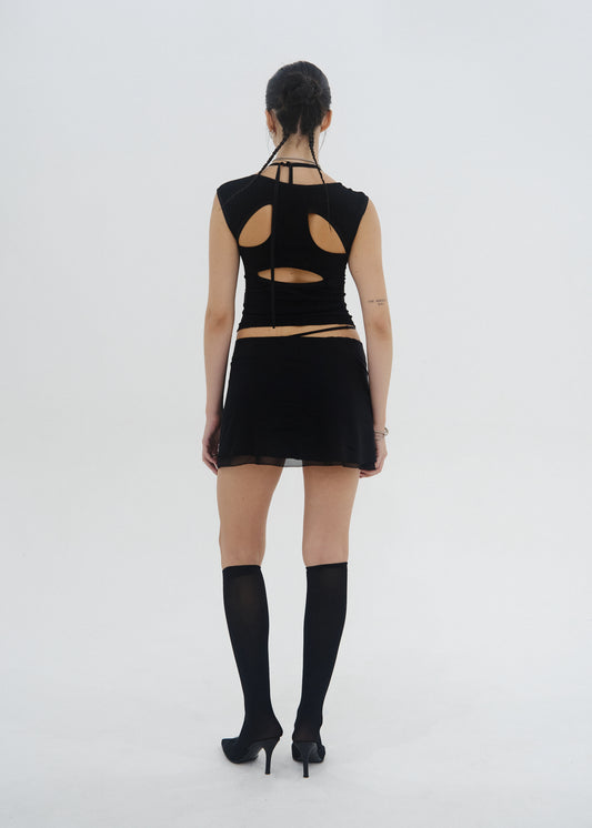 Tied Mini Skirt