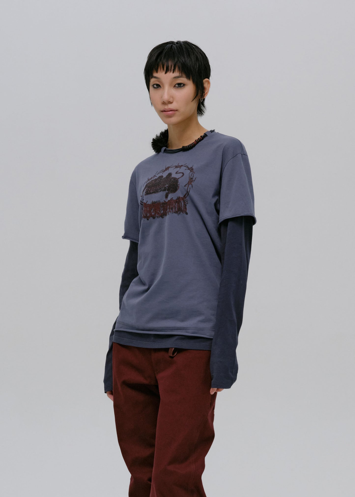 Graphic T-Shirt w/ Necklace