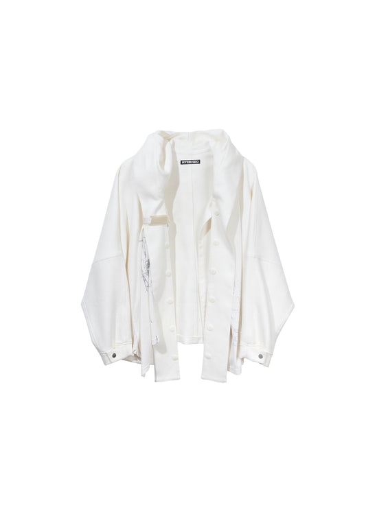 Hooded Jacket w/ Graphic Muffler