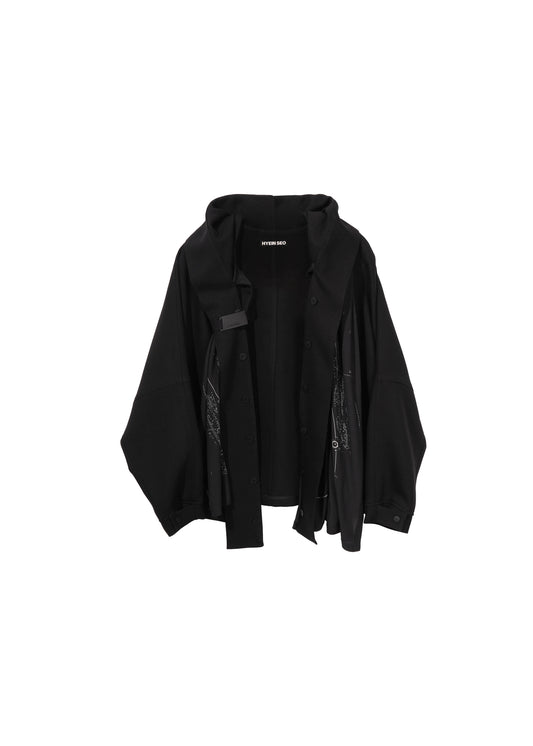 Hooded Jacket w/ Graphic Muffler