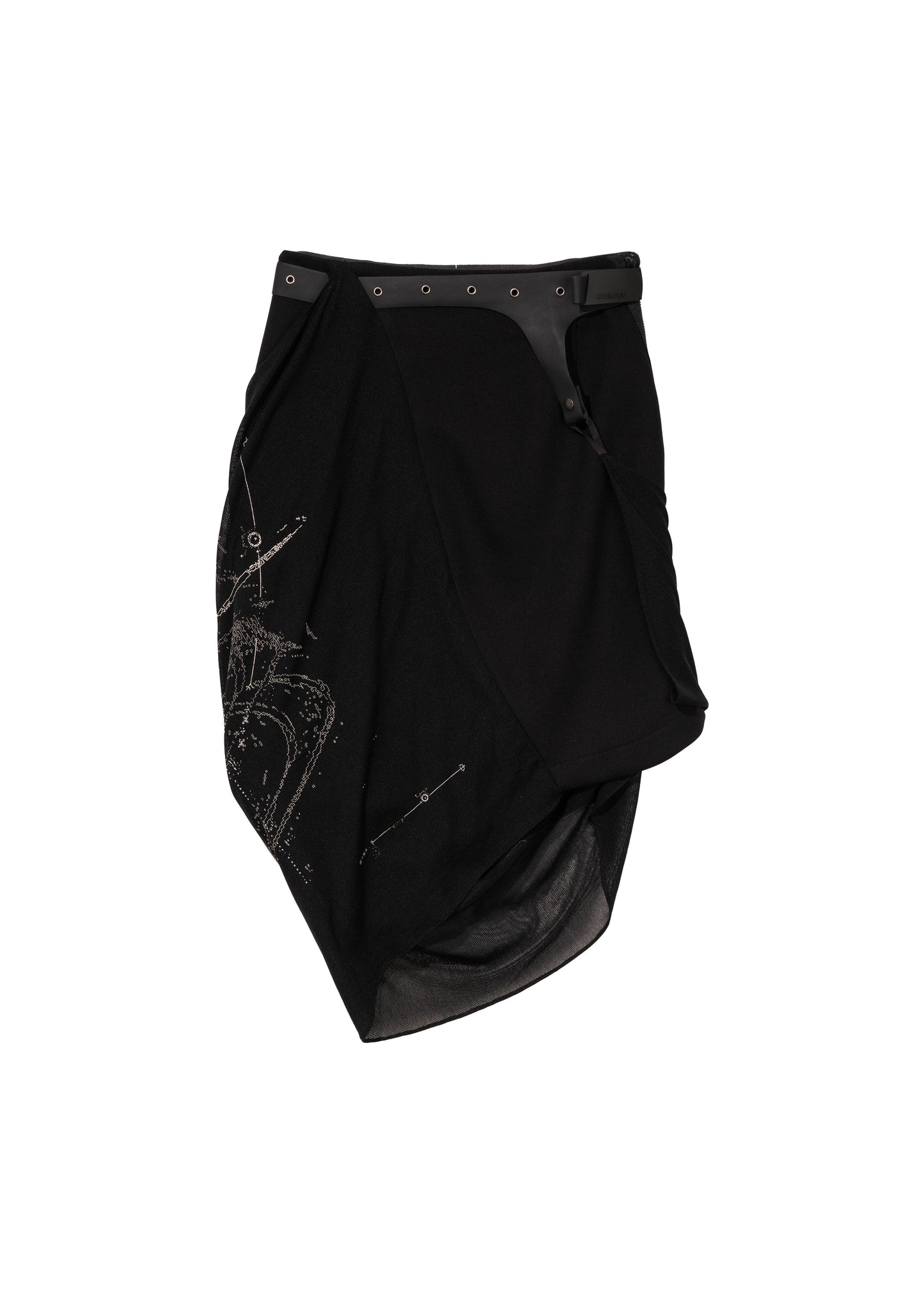 Graphic Wrap Skirt w/ Garter Belt