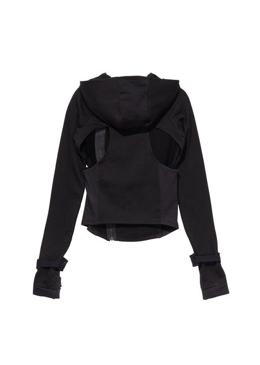 Hooded Asymmetric Zip Top