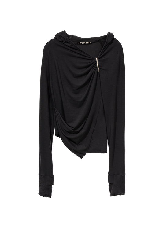 Hooded Shirring Top