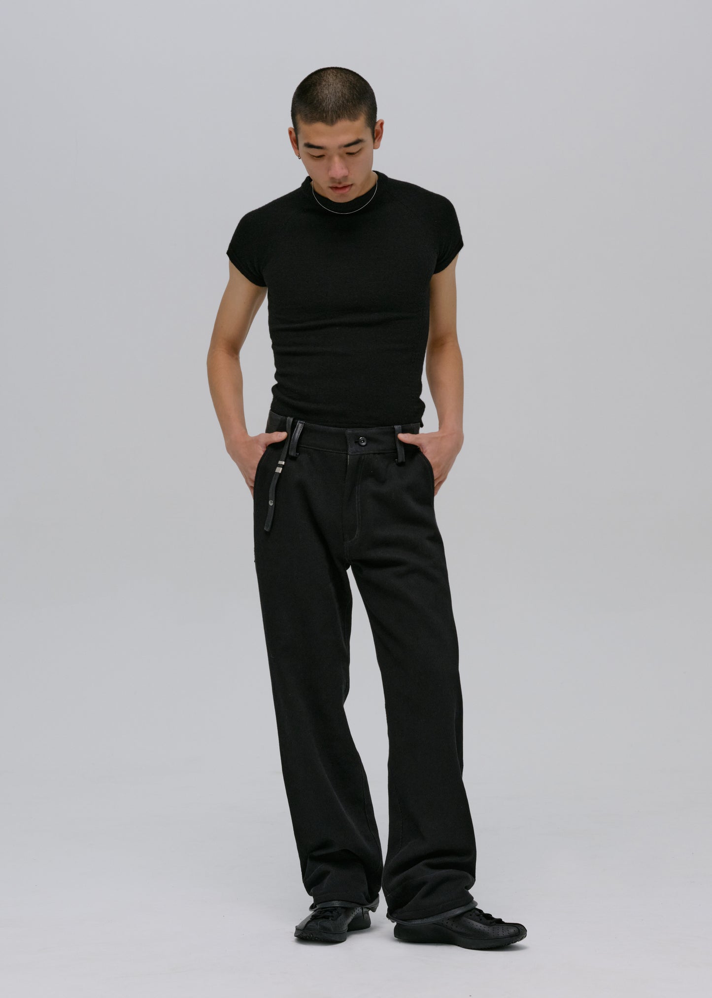 Leather-Trim Pants