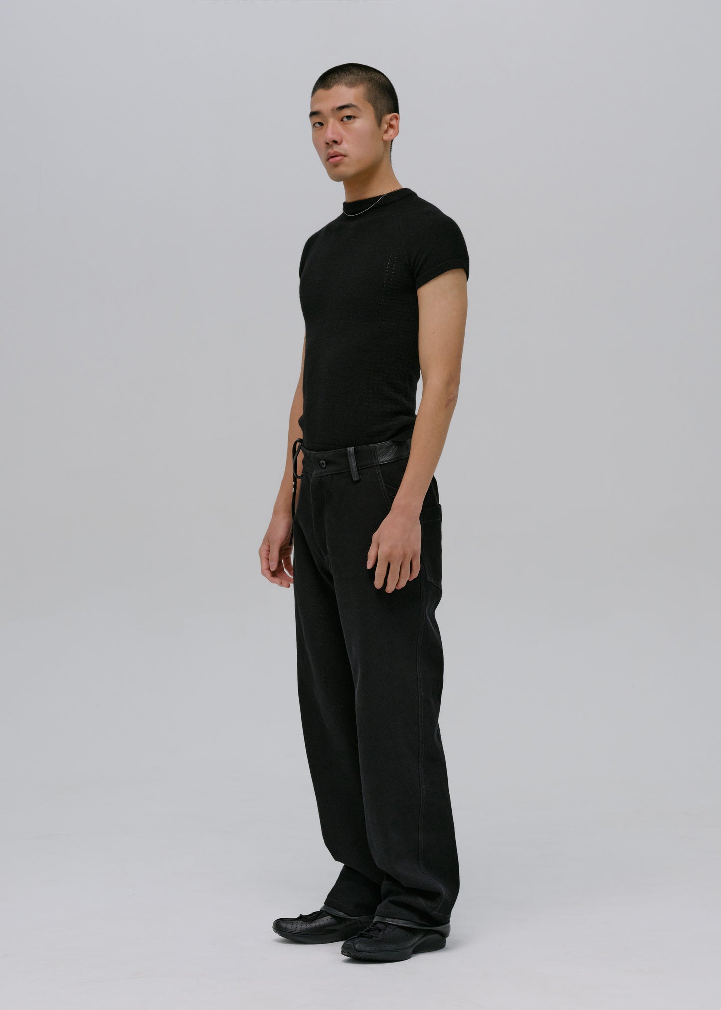 Leather-Trim Pants