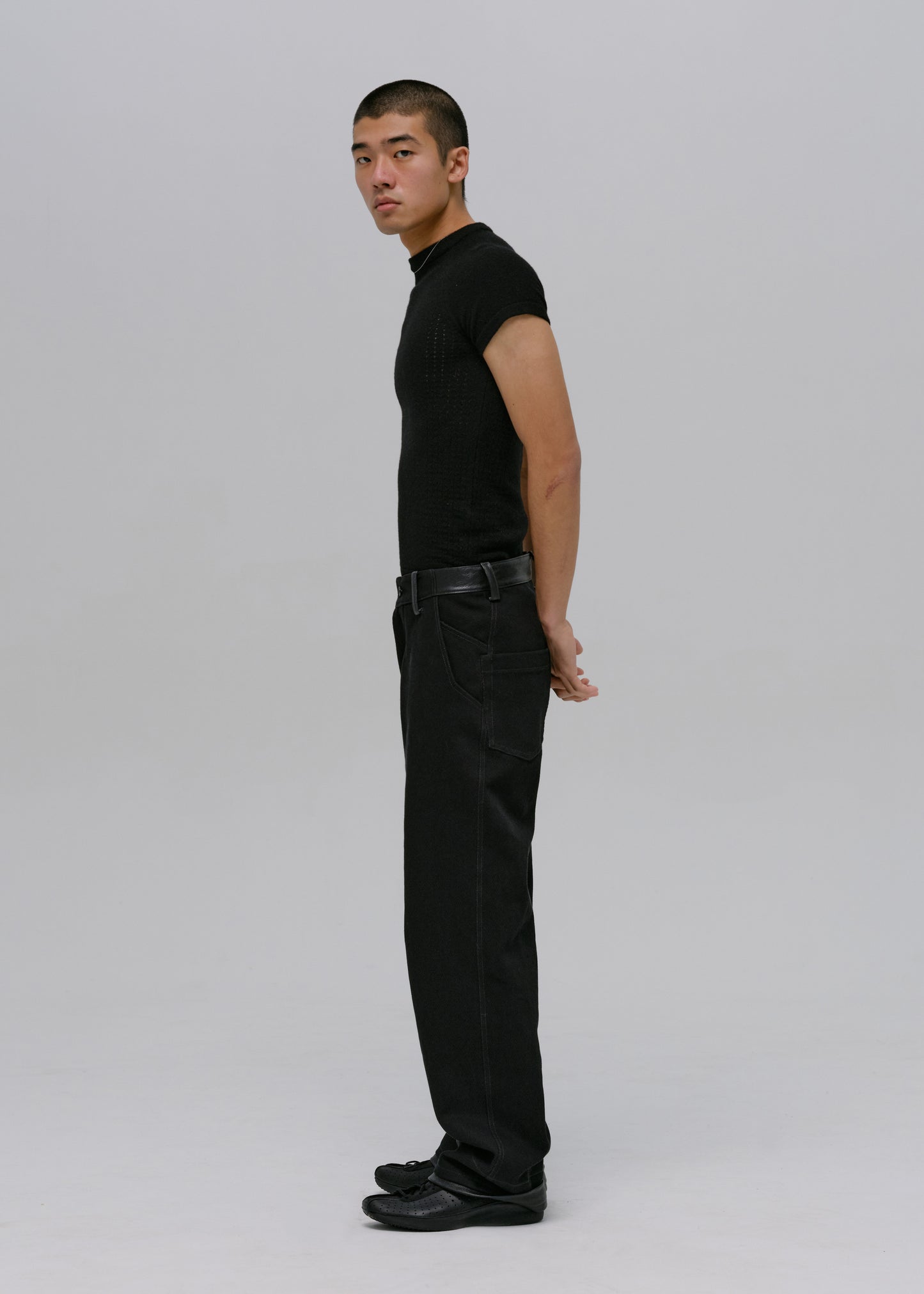 Leather-Trim Pants