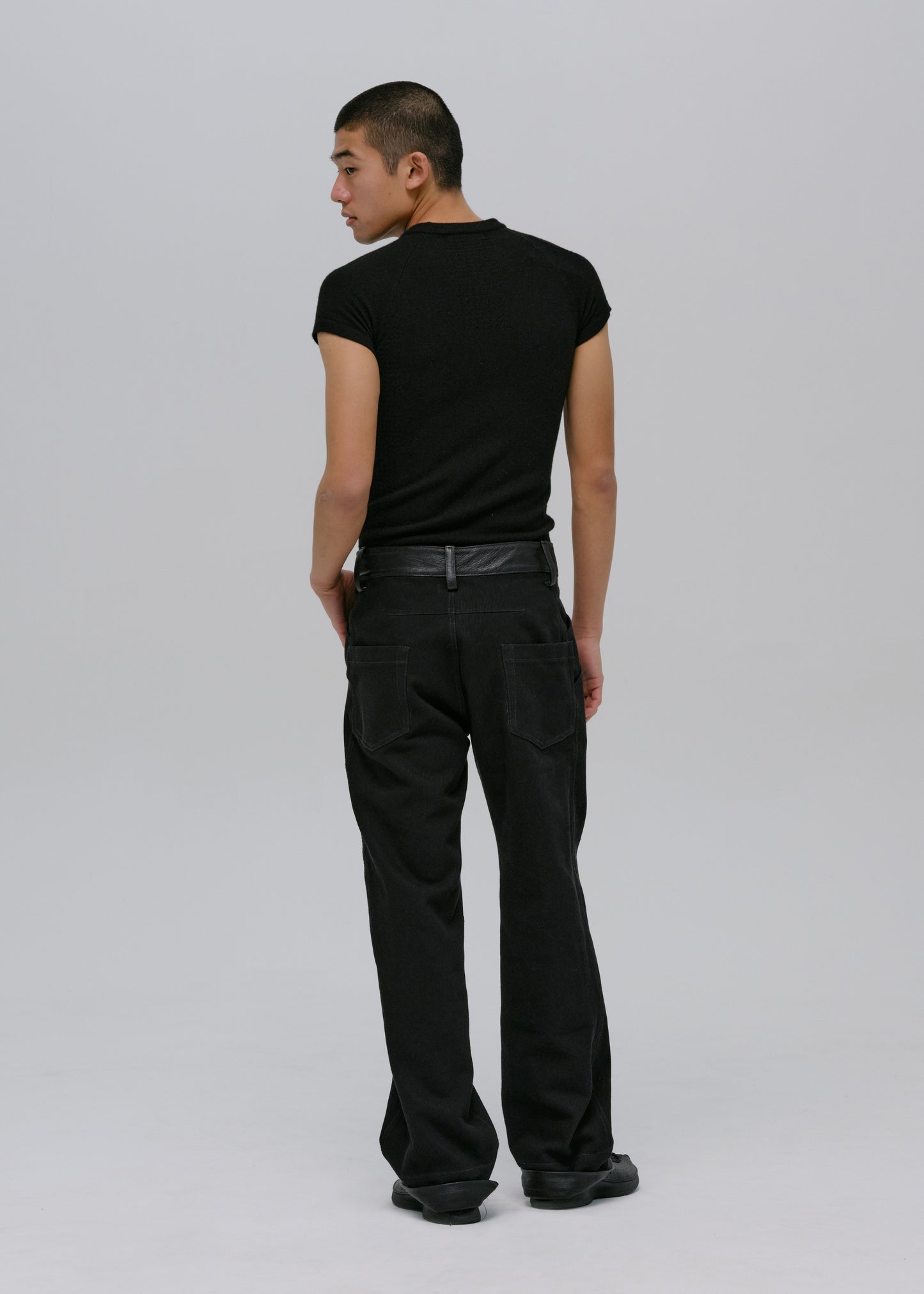 Leather-Trim Pants