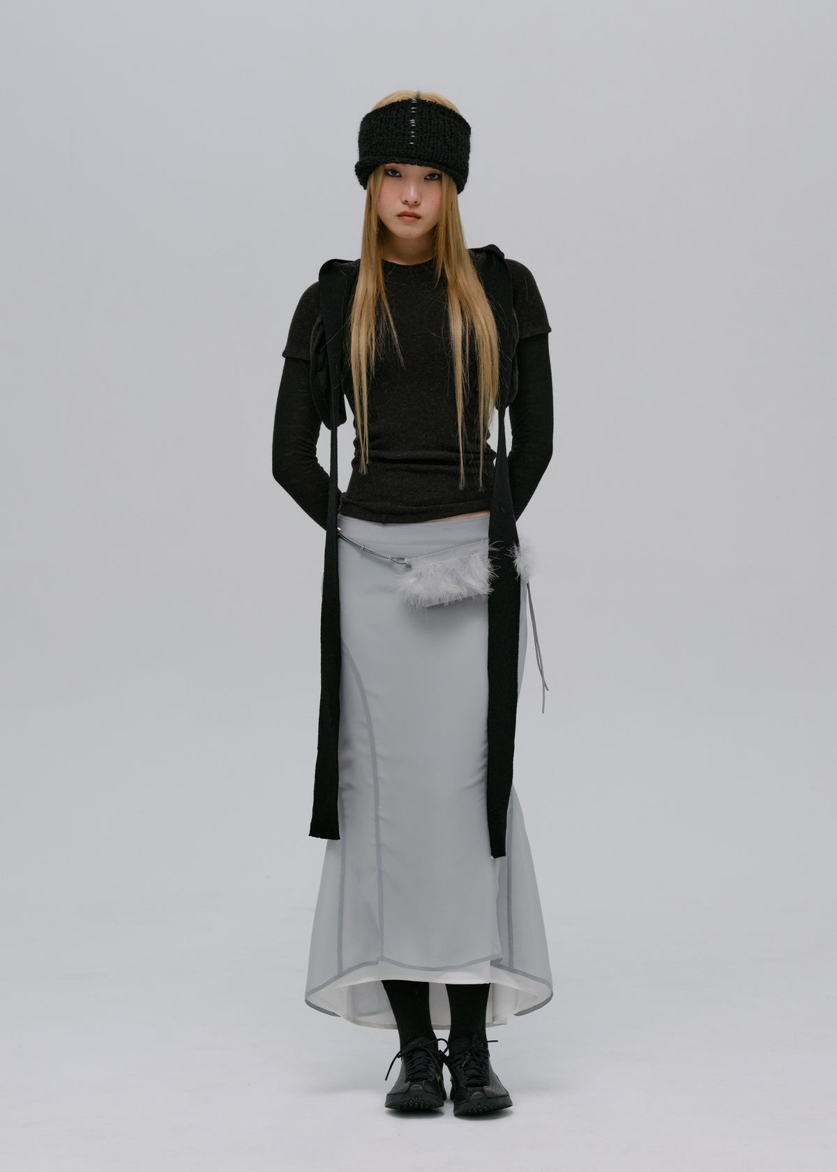 Layered T-Shirt w/ Harness Hoodie