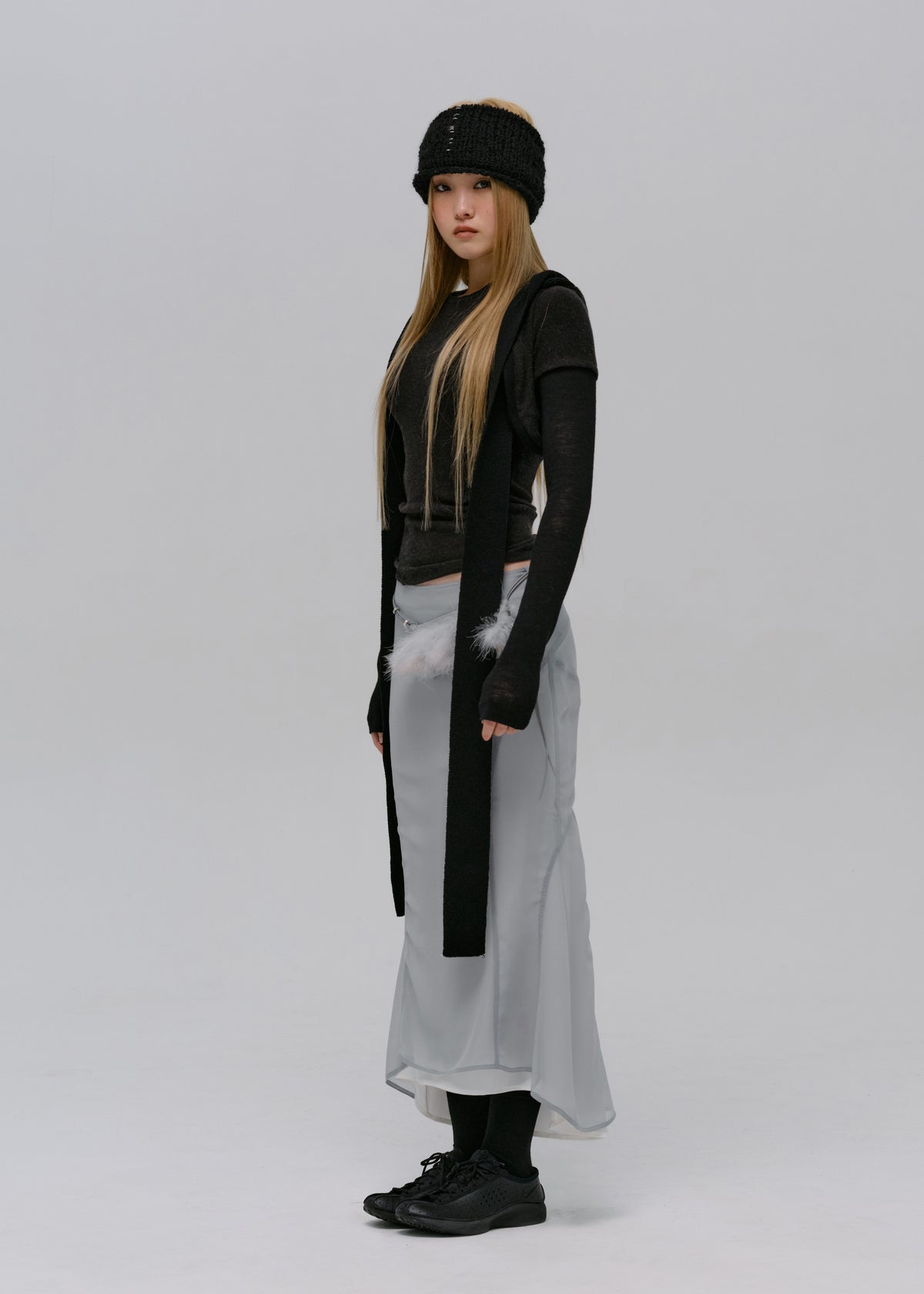 Layered T-Shirt w/ Harness Hoodie