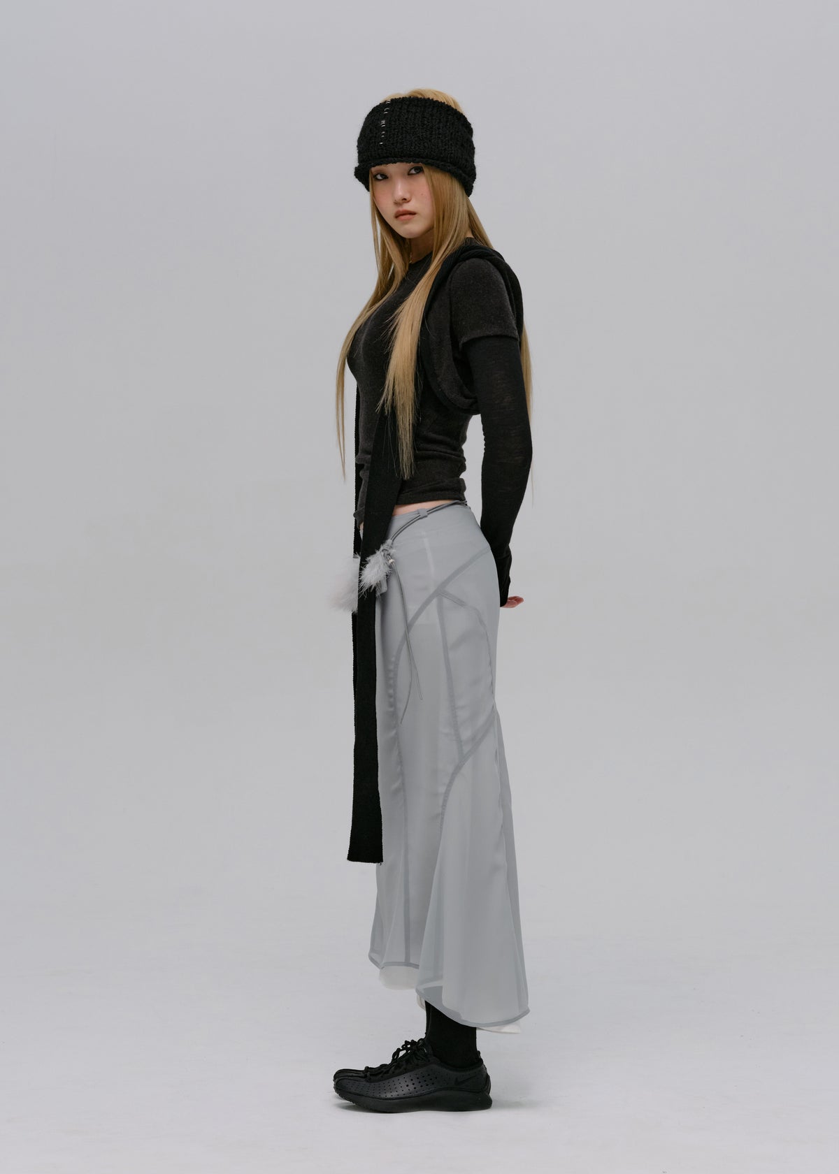 Layered T-Shirt w/ Harness Hoodie