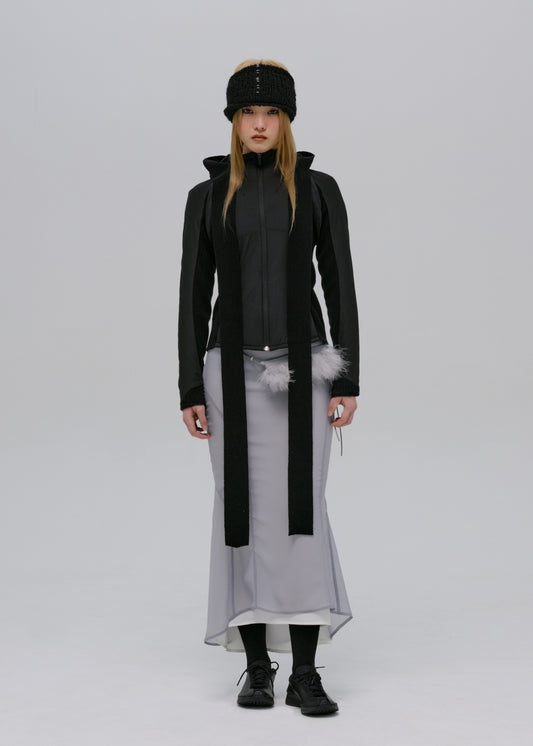 Paneled Jacket w/ Harness Hoodie