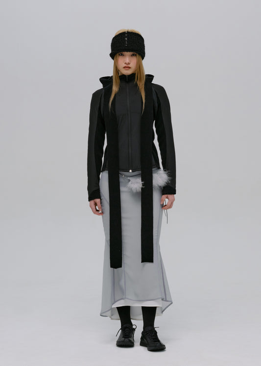 Paneled Jacket w/ Harness Hoodie