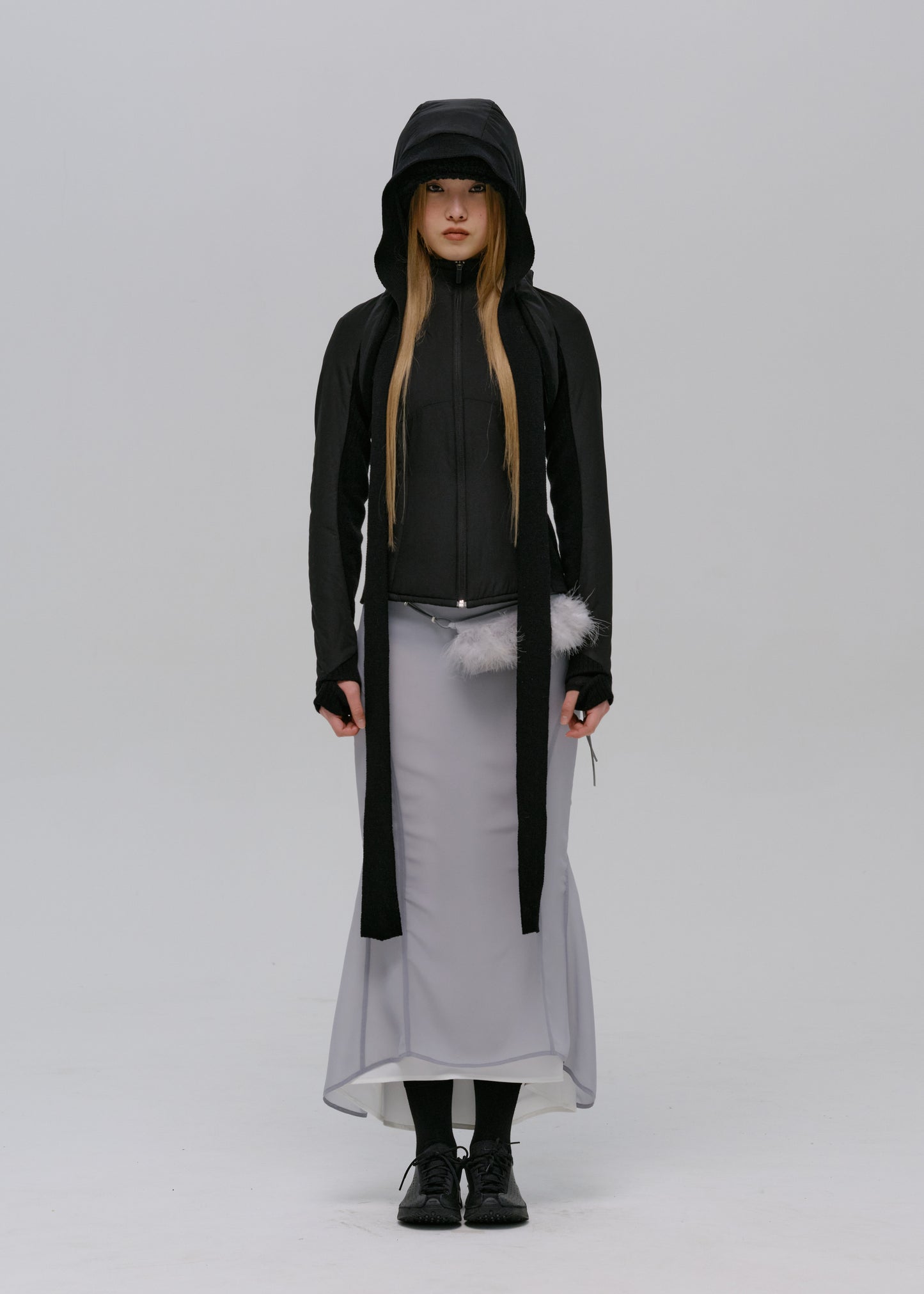 Paneled Jacket w/ Harness Hoodie