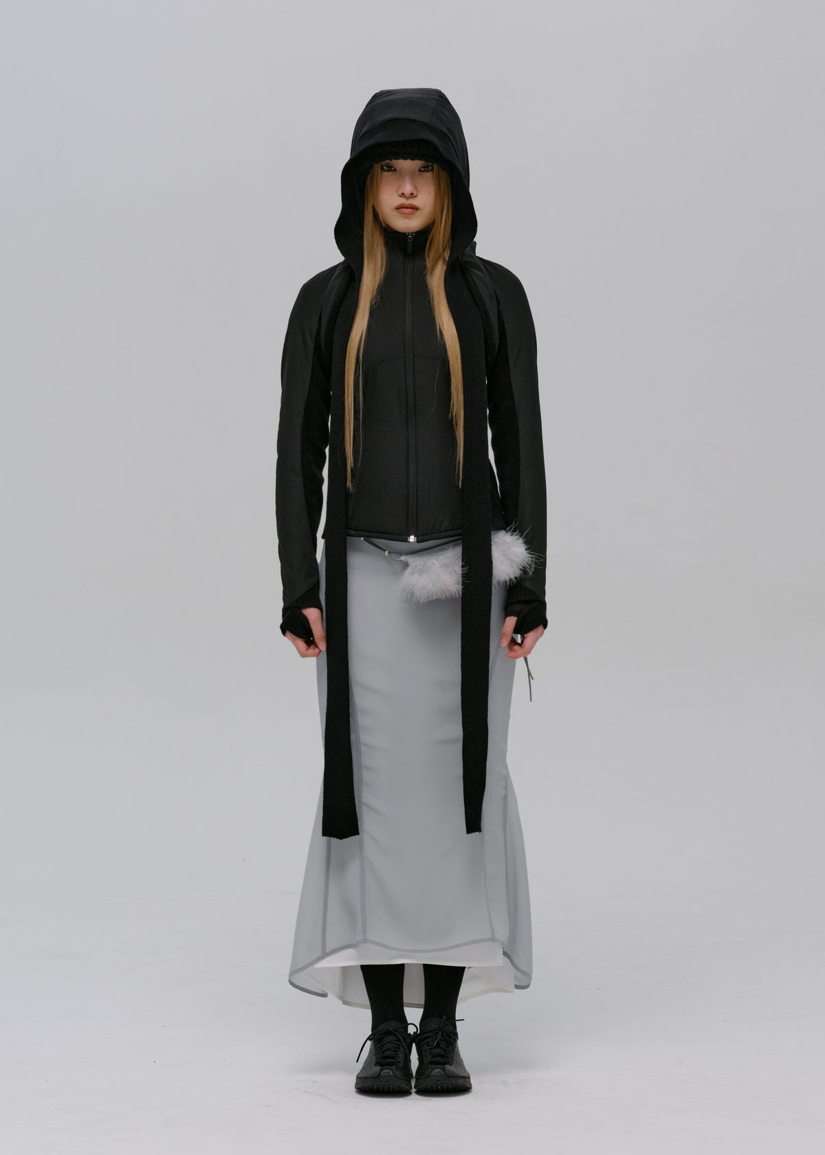 Paneled Jacket w/ Harness Hoodie