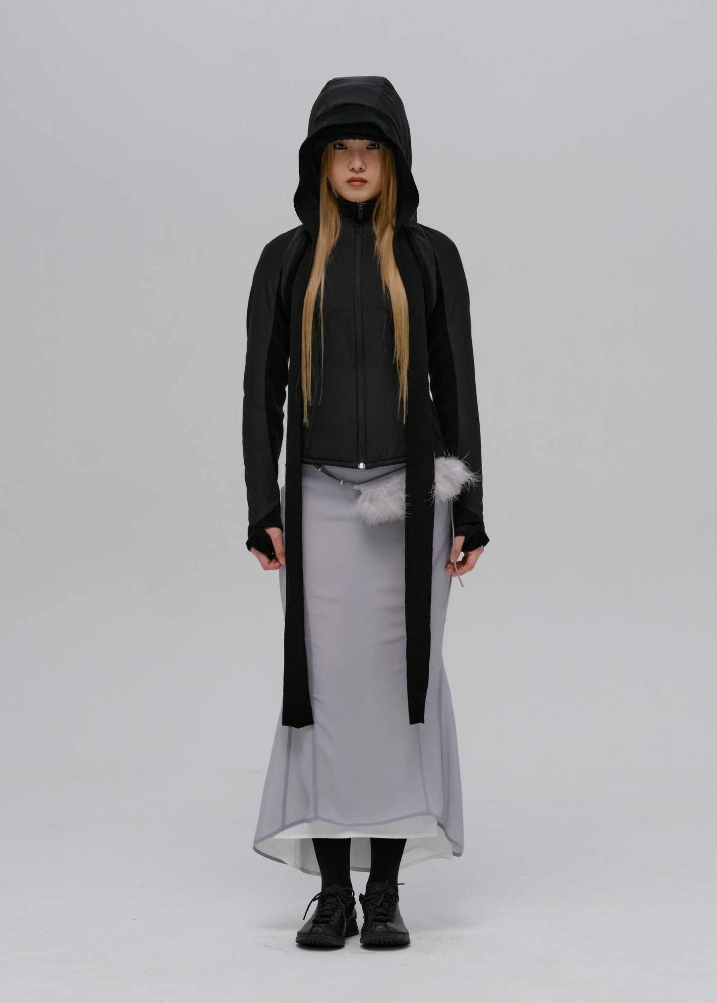 Paneled Jacket w/ Harness Hoodie