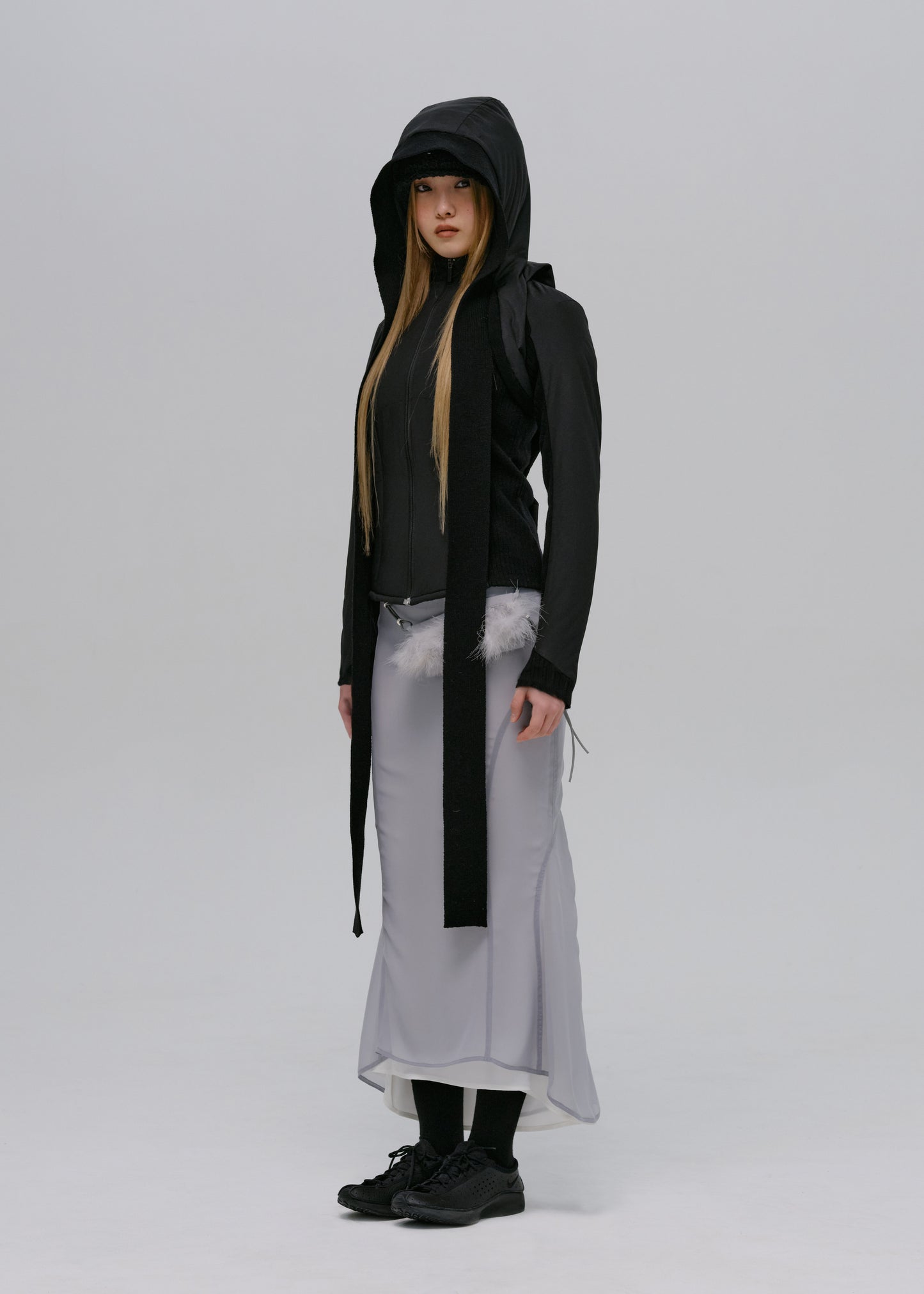 Paneled Jacket w/ Harness Hoodie