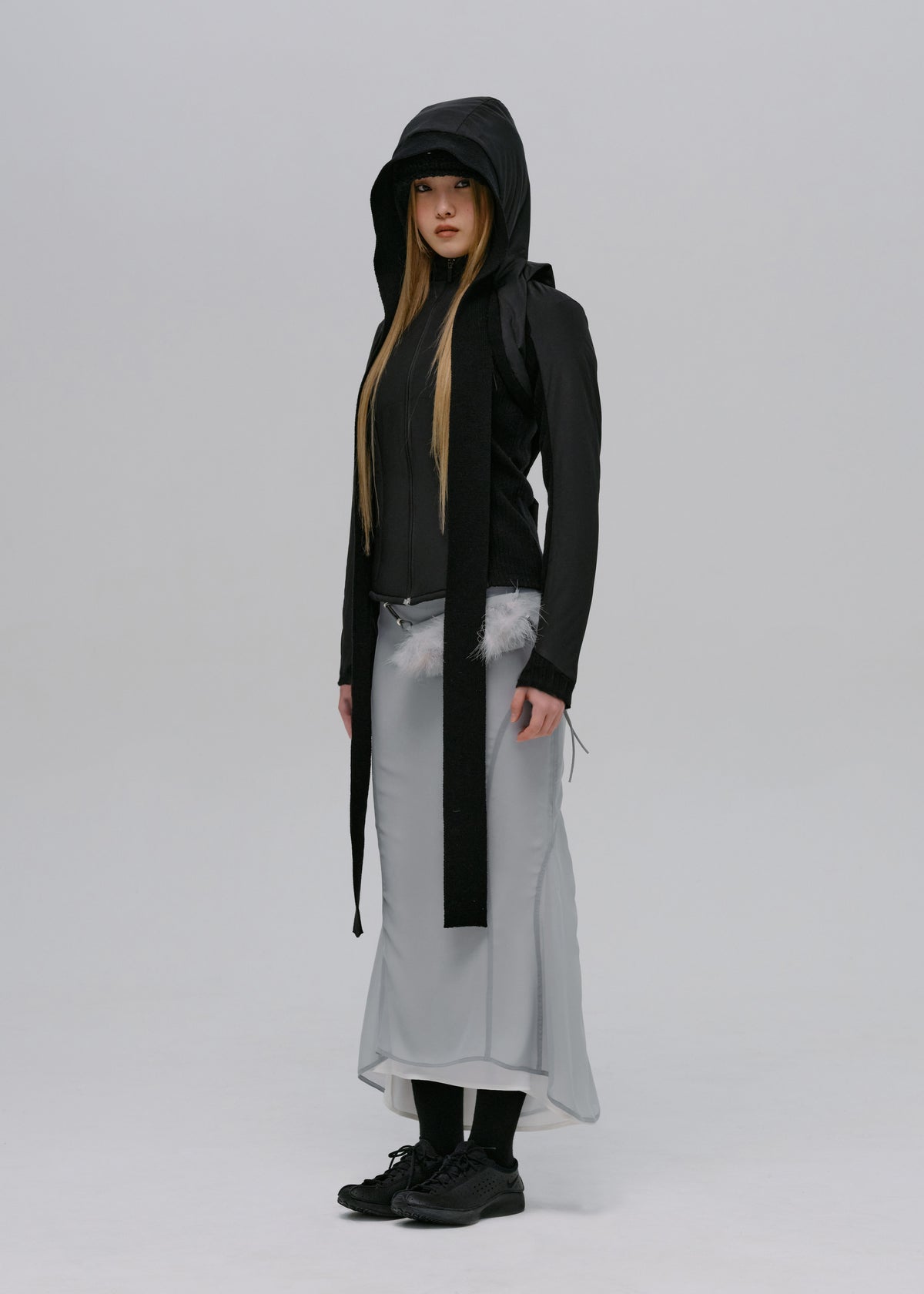 Paneled Jacket w/ Harness Hoodie