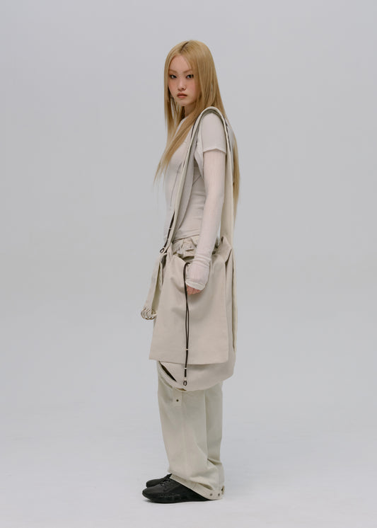 Layered T-Shirt w/ Harness Hoodie