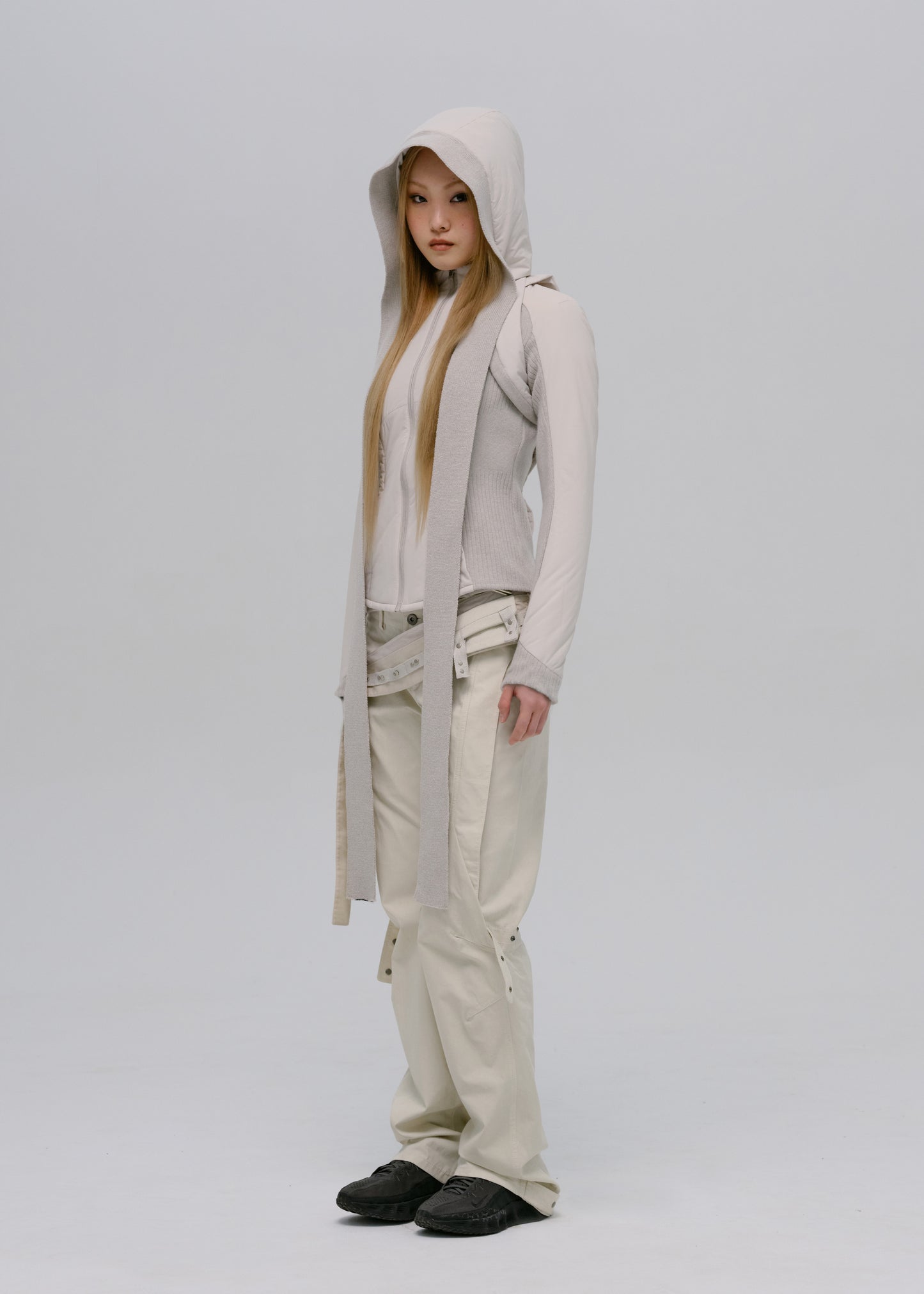 Paneled Jacket w/ Harness Hoodie