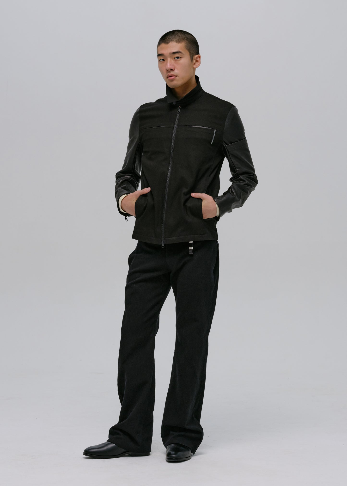 Leather-Trim Pants