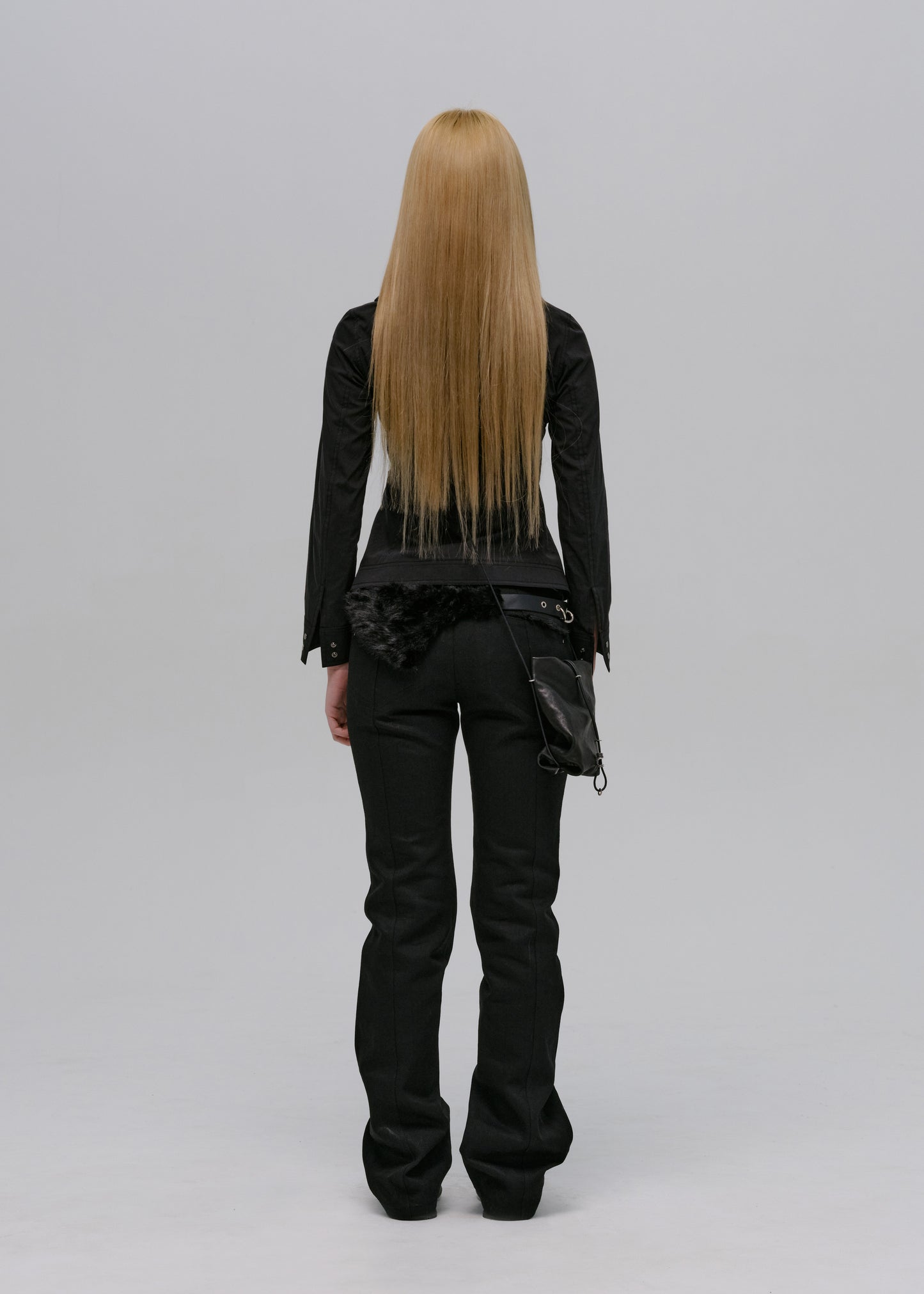 Zip Shirt w/ Knitted Collar