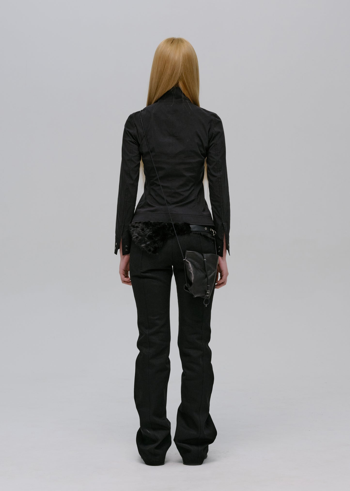 Zip Shirt w/ Knitted Collar